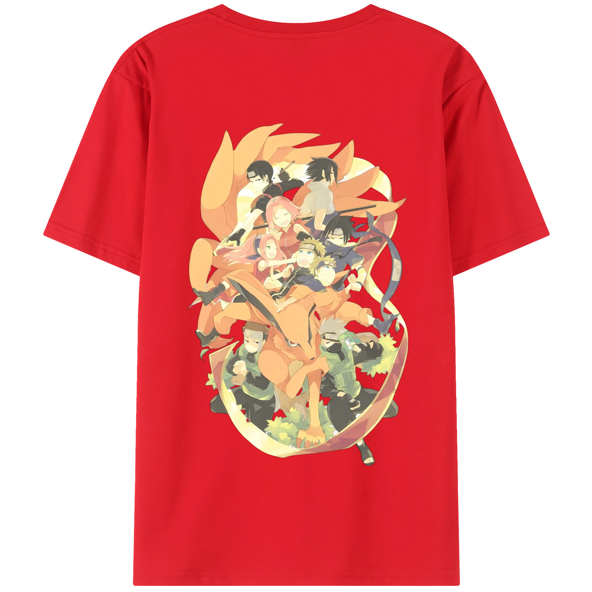 （画像用） NARUTO -ナルト- うずまき ナルト Uzumaki Naruto 綿100％半袖Tシャツ（背面プリント）