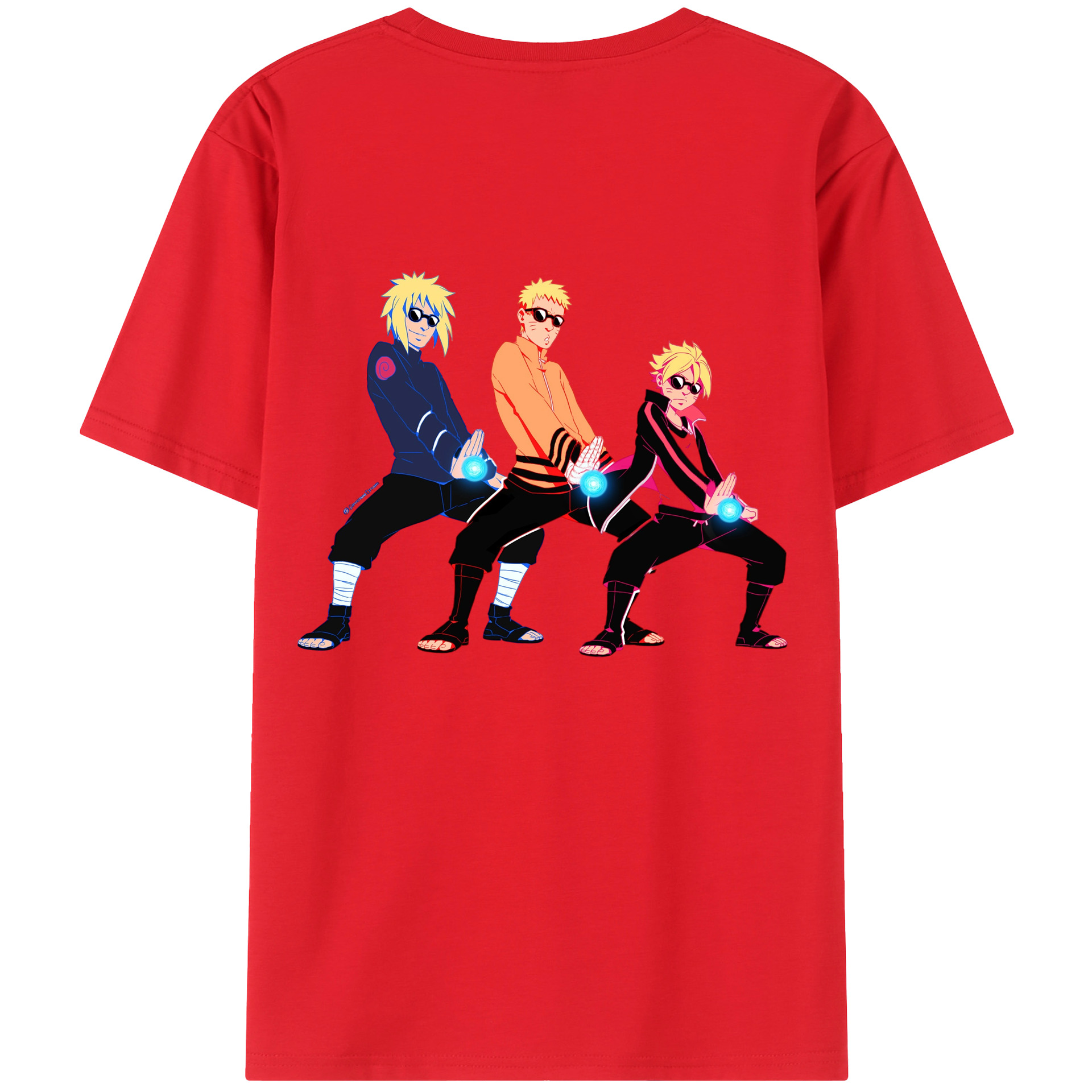 （画像用） NARUTO -ナルト- うずまき ナルト Uzumaki Naruto 綿100％半袖Tシャツ（背面プリント）