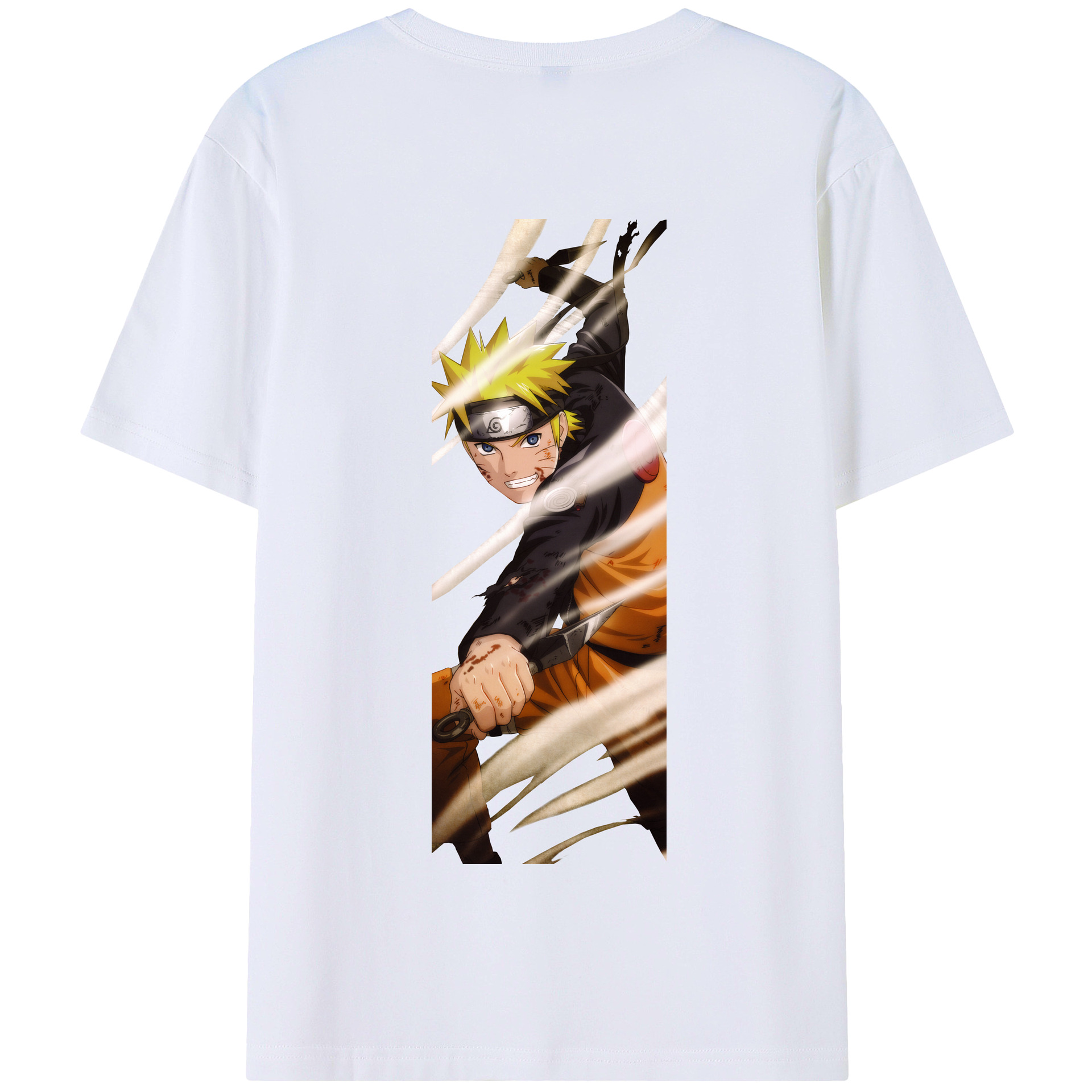 （画像用） NARUTO -ナルト- うずまき ナルト Uzumaki Naruto 綿100％半袖Tシャツ（背面プリント）