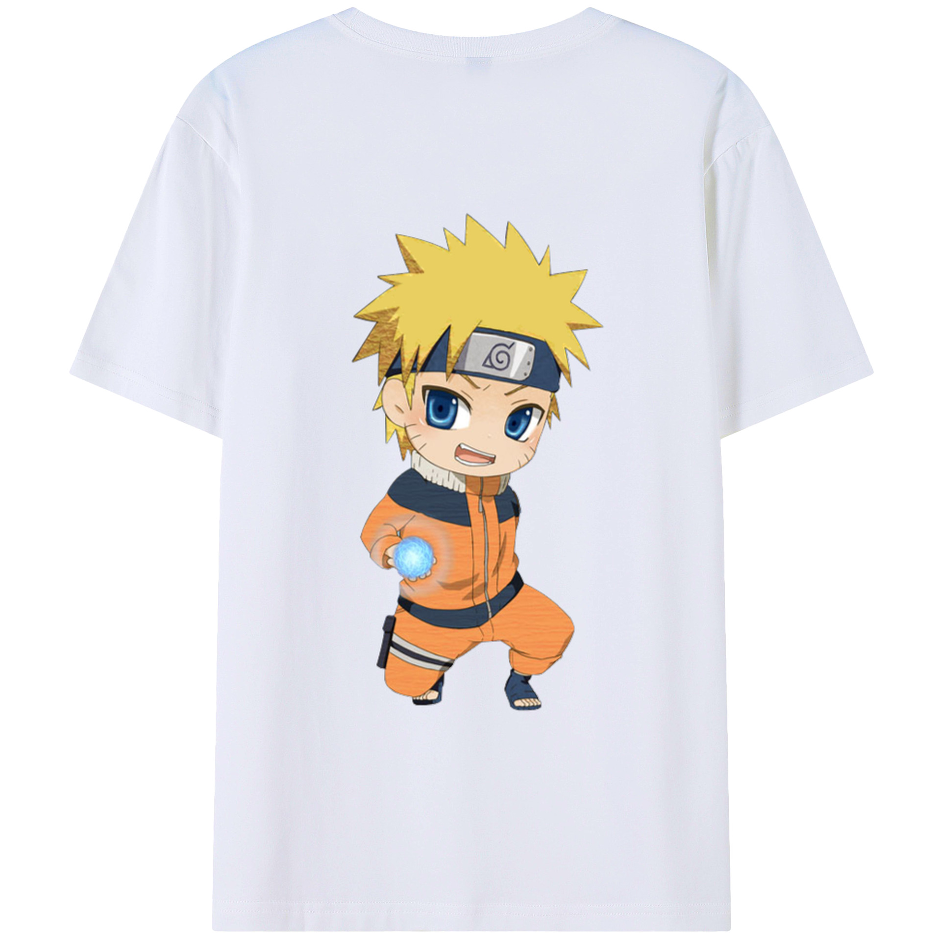 （画像用） NARUTO -ナルト- うずまき ナルト Uzumaki Naruto 綿100％半袖Tシャツ（背面プリント）
