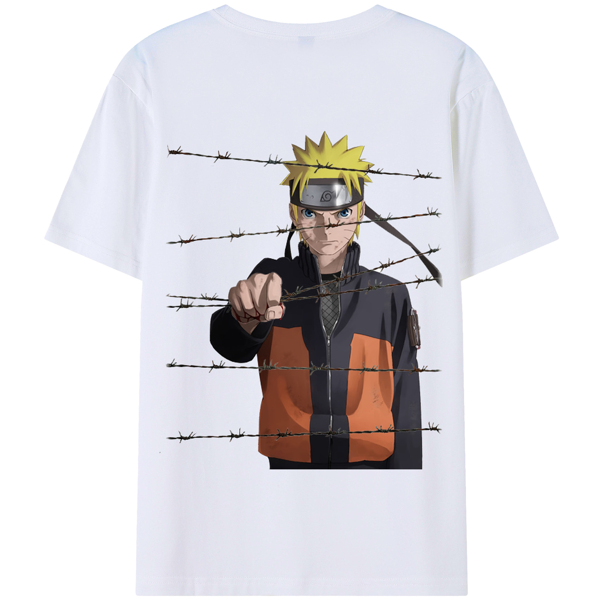 （画像用） NARUTO -ナルト- うずまき ナルト Uzumaki Naruto 綿100％半袖Tシャツ（背面プリント）