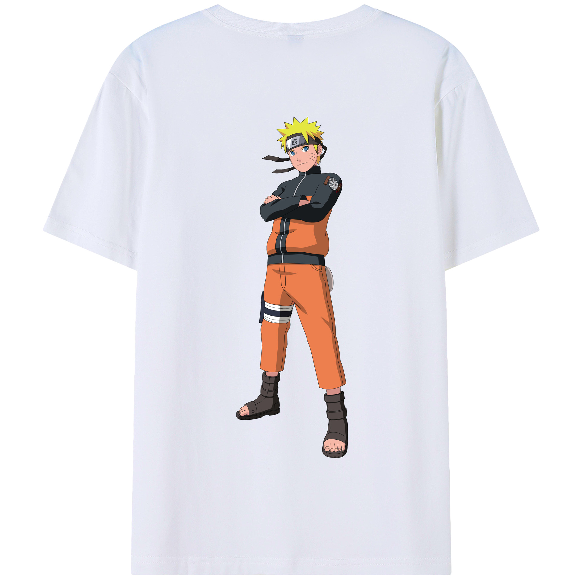 （画像用） NARUTO -ナルト- うずまき ナルト Uzumaki Naruto 綿100％半袖Tシャツ（背面プリント）