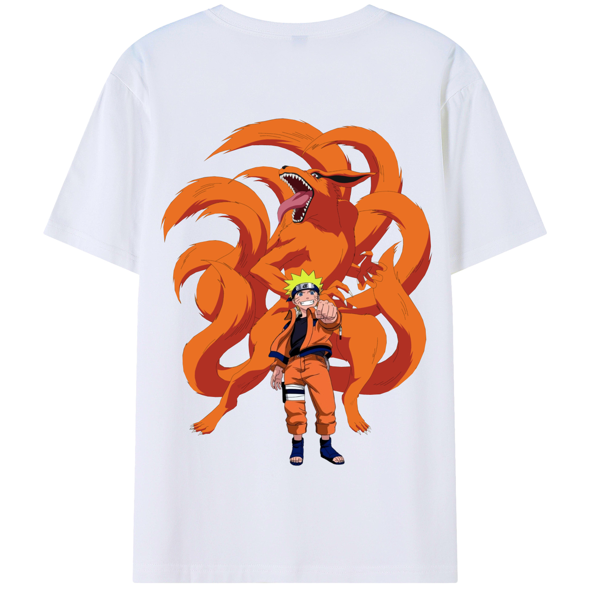 （画像用） NARUTO -ナルト- うずまき ナルト Uzumaki Naruto 綿100％半袖Tシャツ（背面プリント）