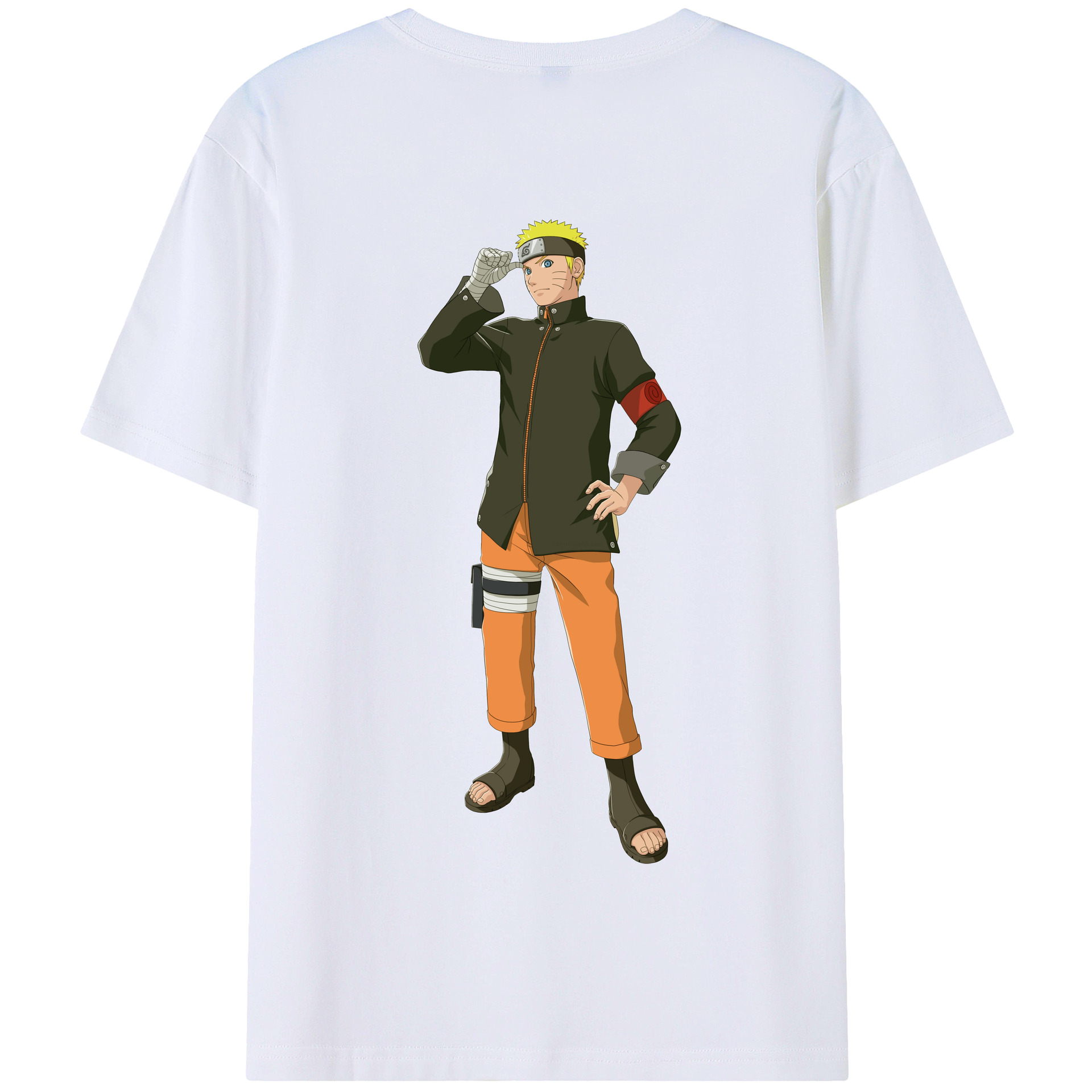（画像用） NARUTO -ナルト- うずまき ナルト Uzumaki Naruto 綿100％半袖Tシャツ（背面プリント）