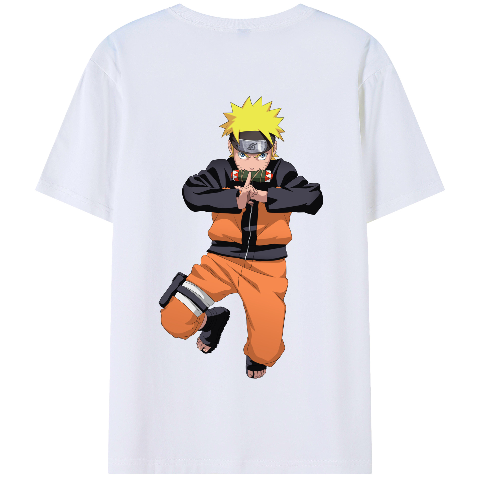 （画像用） NARUTO -ナルト- うずまき ナルト Uzumaki Naruto 綿100％半袖Tシャツ（背面プリント）