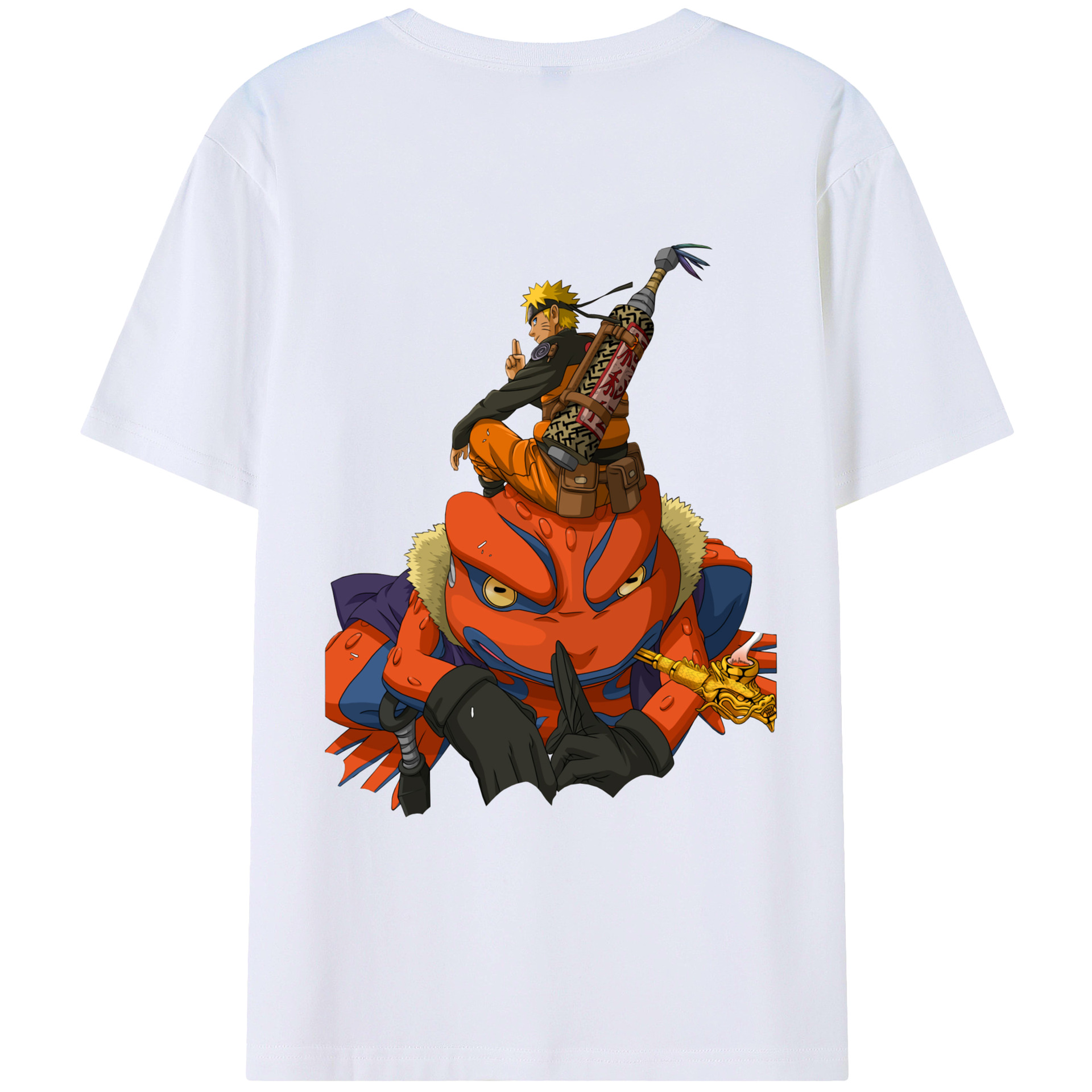 （画像用） NARUTO -ナルト- うずまき ナルト Uzumaki Naruto 綿100％半袖Tシャツ（背面プリント）