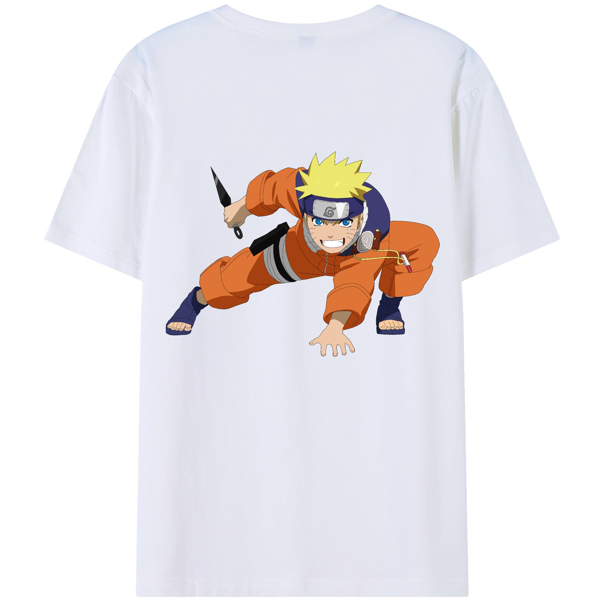 （画像用） NARUTO -ナルト- うずまき ナルト Uzumaki Naruto 綿100％半袖Tシャツ（背面プリント）