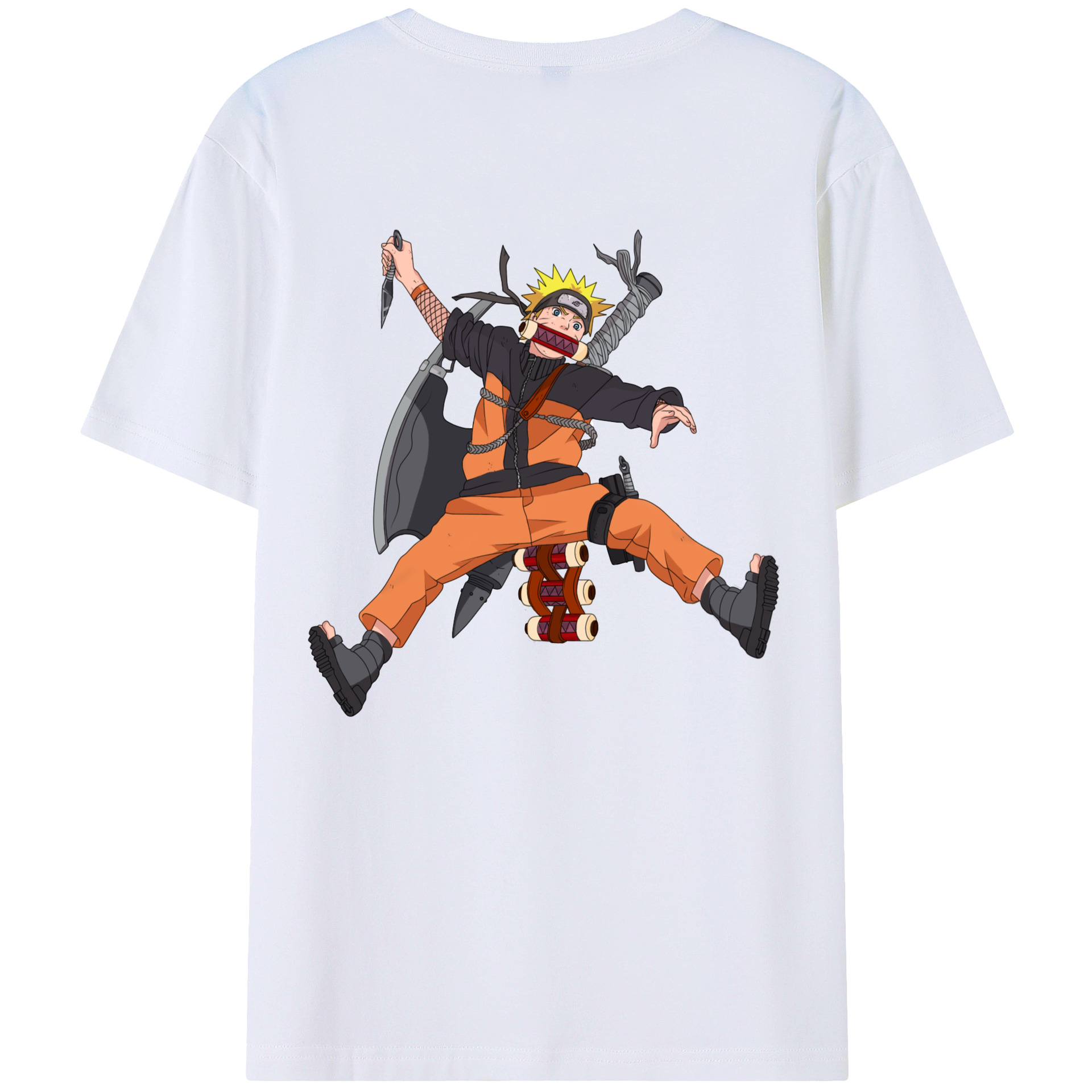 （画像用） NARUTO -ナルト- うずまき ナルト Uzumaki Naruto 綿100％半袖Tシャツ（背面プリント）