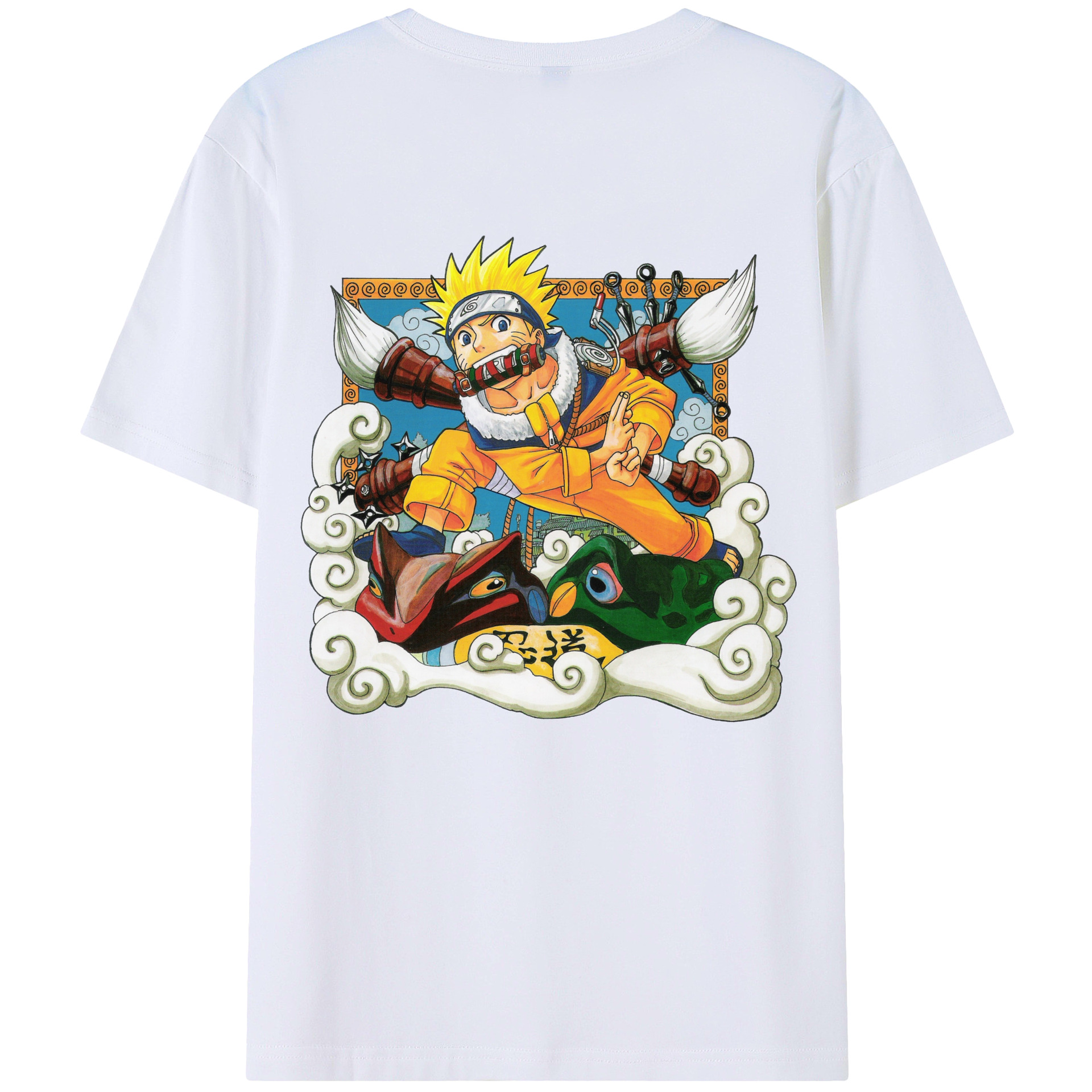 （画像用） NARUTO -ナルト- うずまき ナルト Uzumaki Naruto 綿100％半袖Tシャツ（背面プリント）