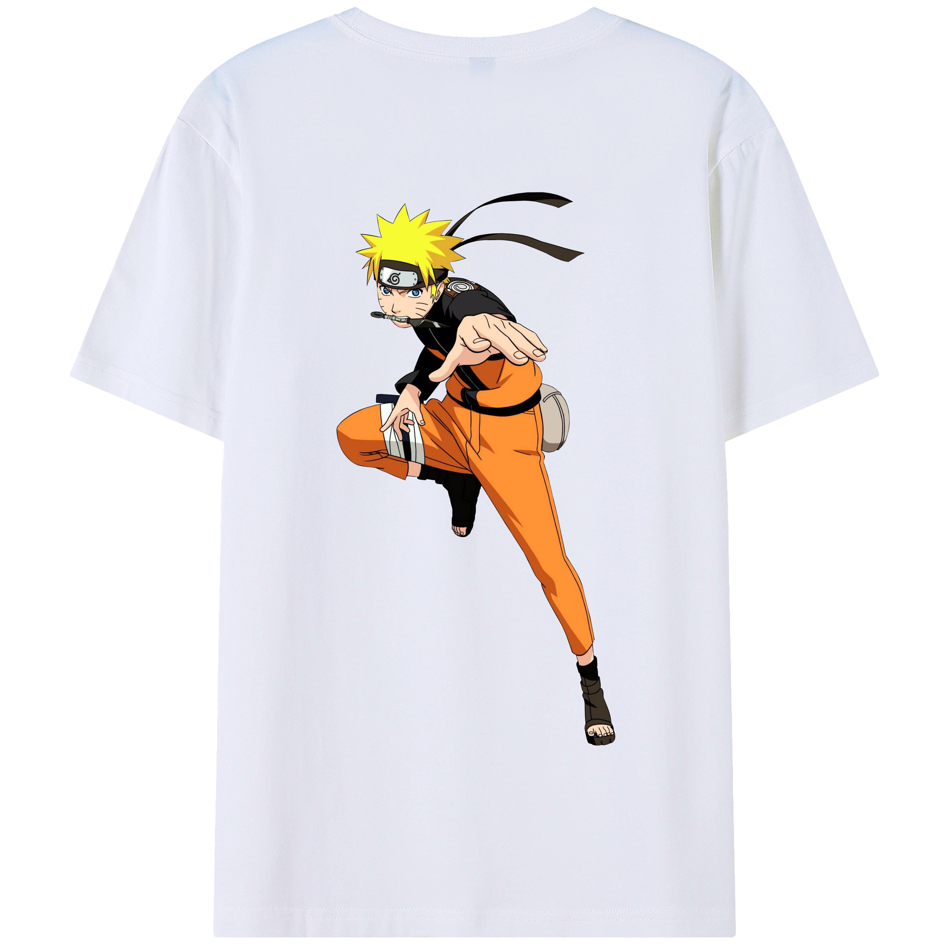 （画像用） NARUTO -ナルト- うずまき ナルト Uzumaki Naruto 綿100％半袖Tシャツ（背面プリント）