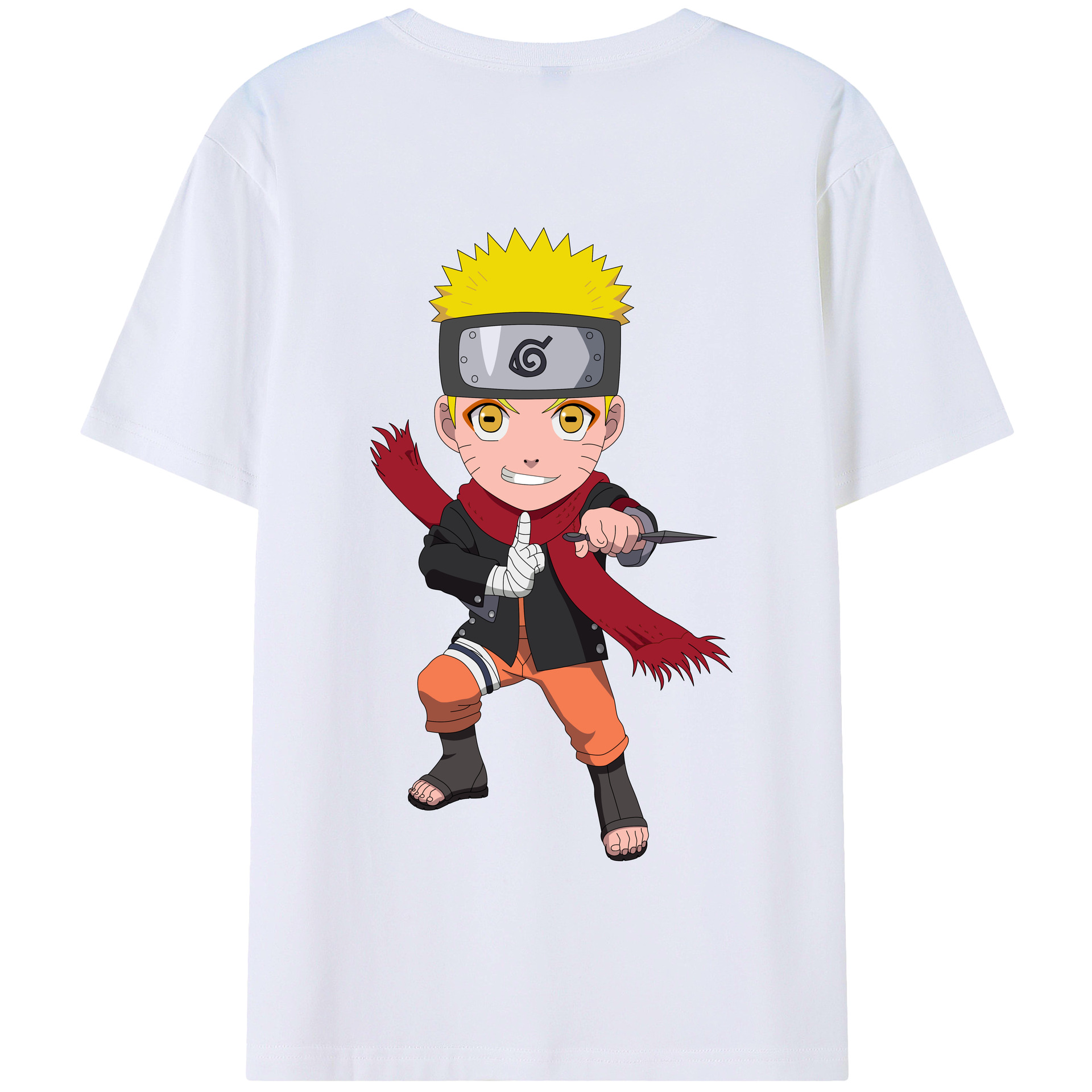 （画像用） NARUTO -ナルト- うずまき ナルト Uzumaki Naruto 綿100％半袖Tシャツ（背面プリント）