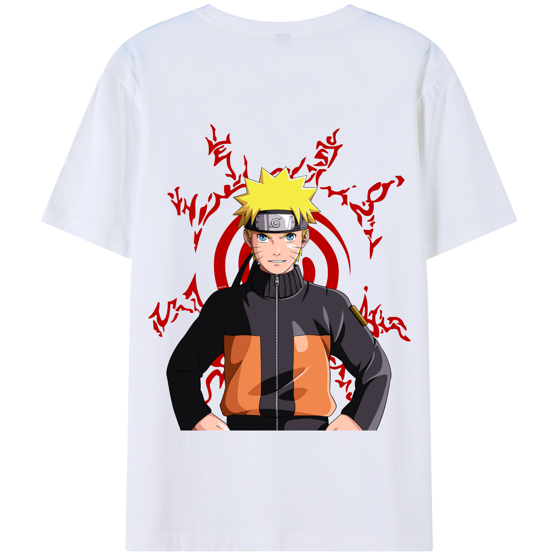 （画像用） NARUTO -ナルト- うずまき ナルト Uzumaki Naruto 綿100％半袖Tシャツ（背面プリント）