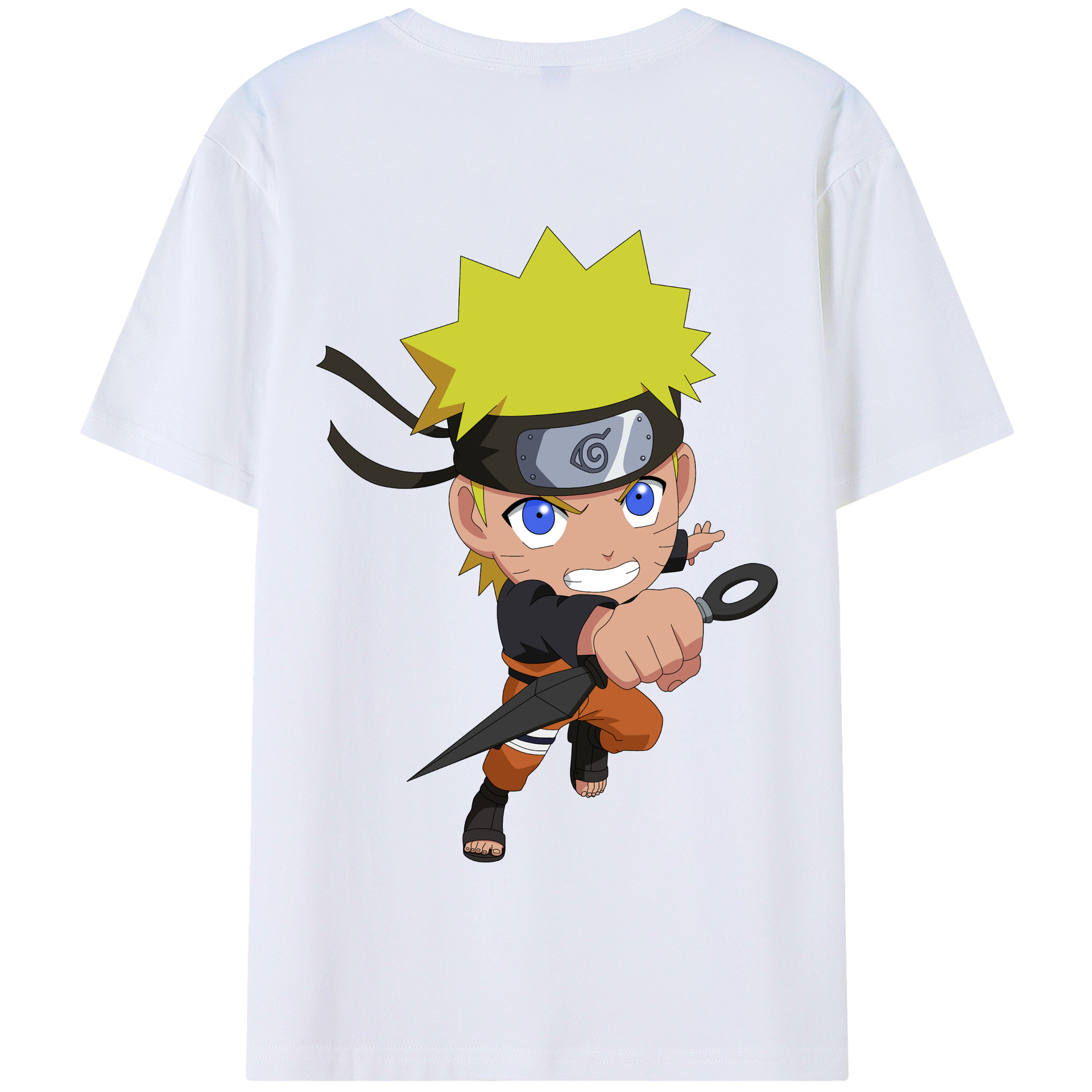 （画像用） NARUTO -ナルト- うずまき ナルト Uzumaki Naruto 綿100％半袖Tシャツ（背面プリント）