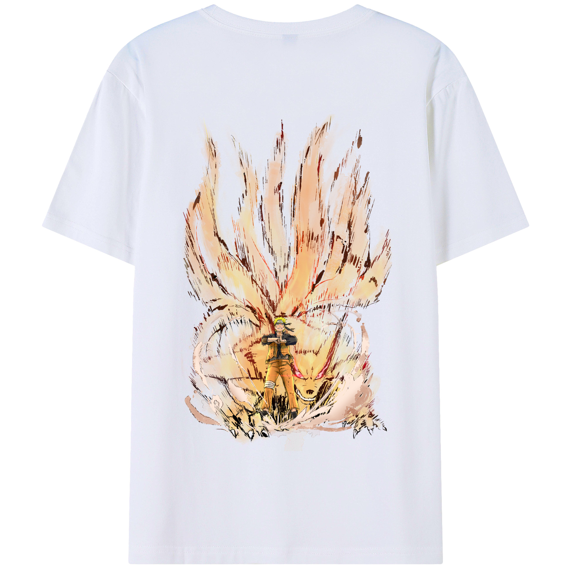 （画像用） NARUTO -ナルト- うずまき ナルト Uzumaki Naruto 綿100％半袖Tシャツ（背面プリント）