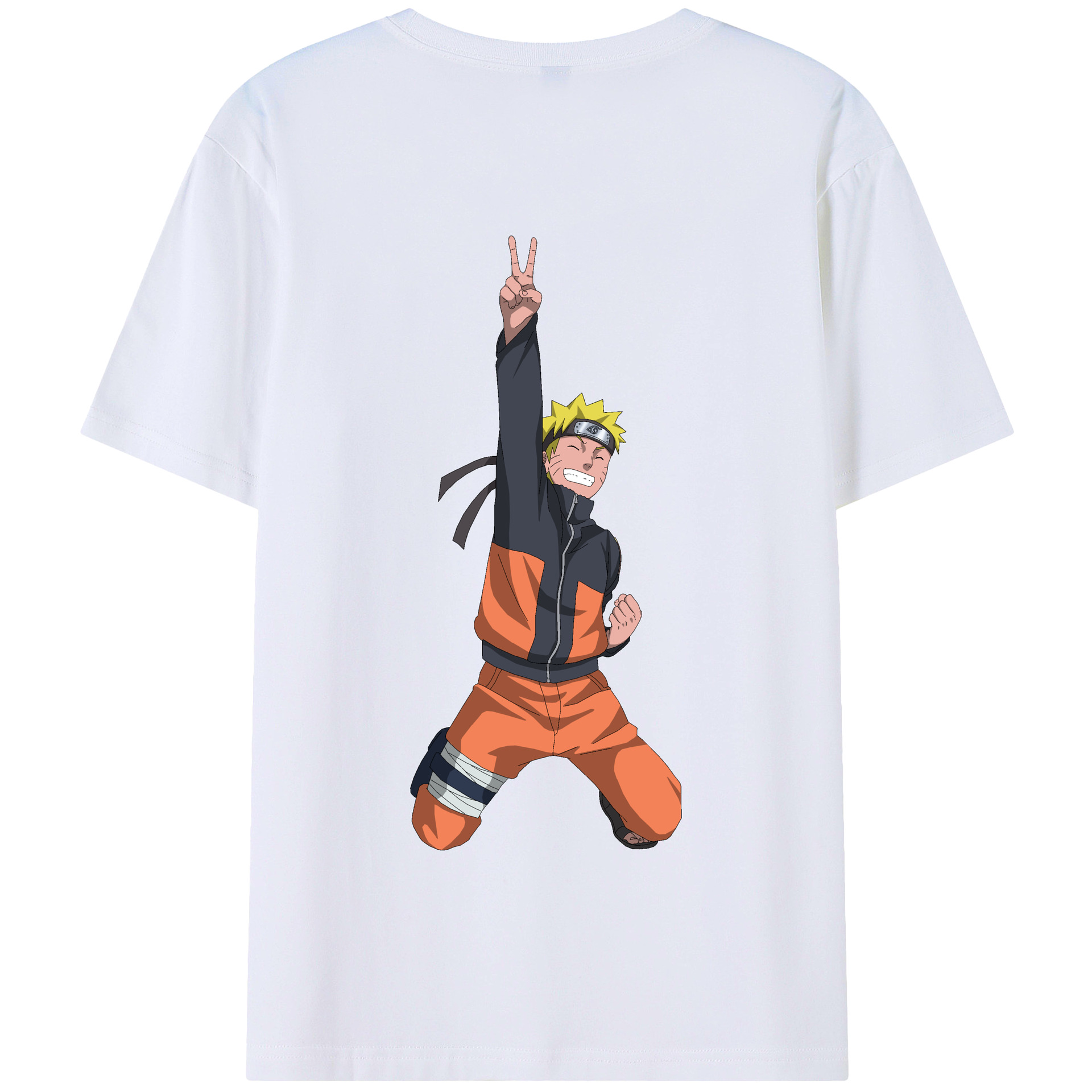 （画像用） NARUTO -ナルト- うずまき ナルト Uzumaki Naruto 綿100％半袖Tシャツ（背面プリント）