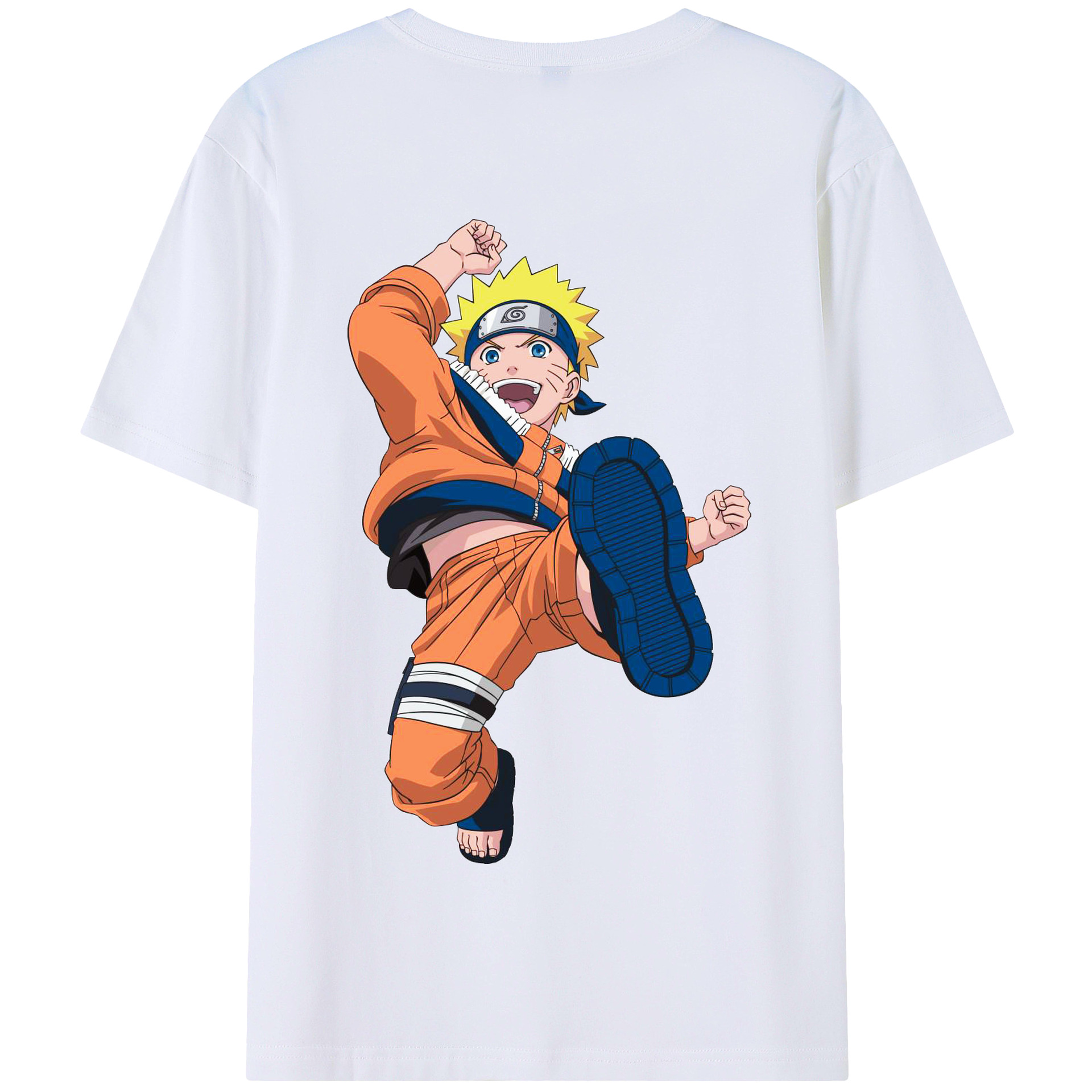 （画像用） NARUTO -ナルト- うずまき ナルト Uzumaki Naruto 綿100％半袖Tシャツ（背面プリント）