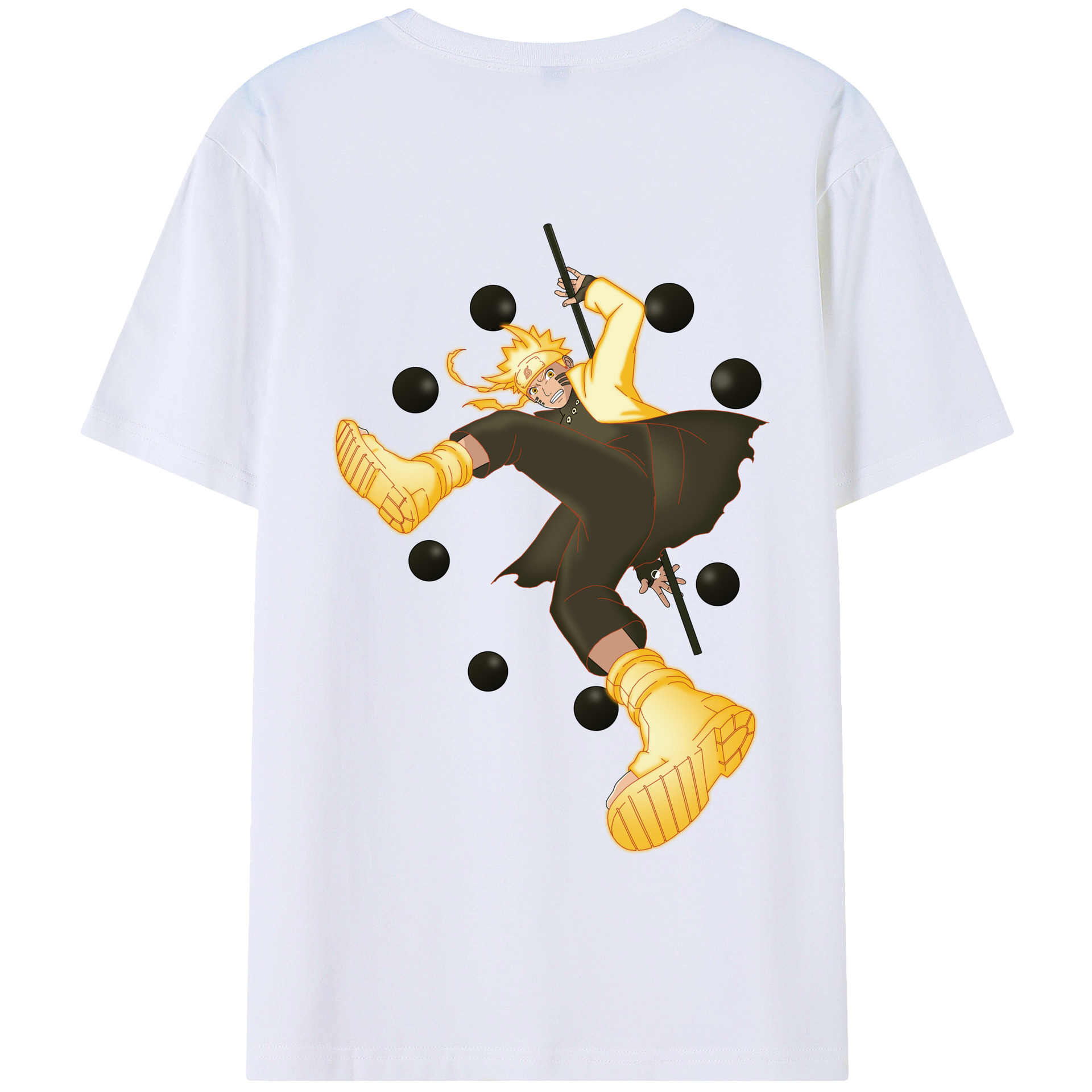 （画像用） NARUTO -ナルト- うずまき ナルト Uzumaki Naruto 綿100％半袖Tシャツ（背面プリント）