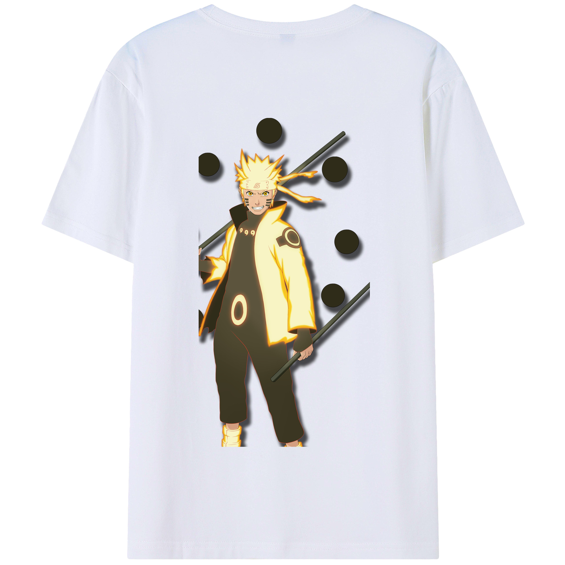 （画像用） NARUTO -ナルト- うずまき ナルト Uzumaki Naruto 綿100％半袖Tシャツ（背面プリント）