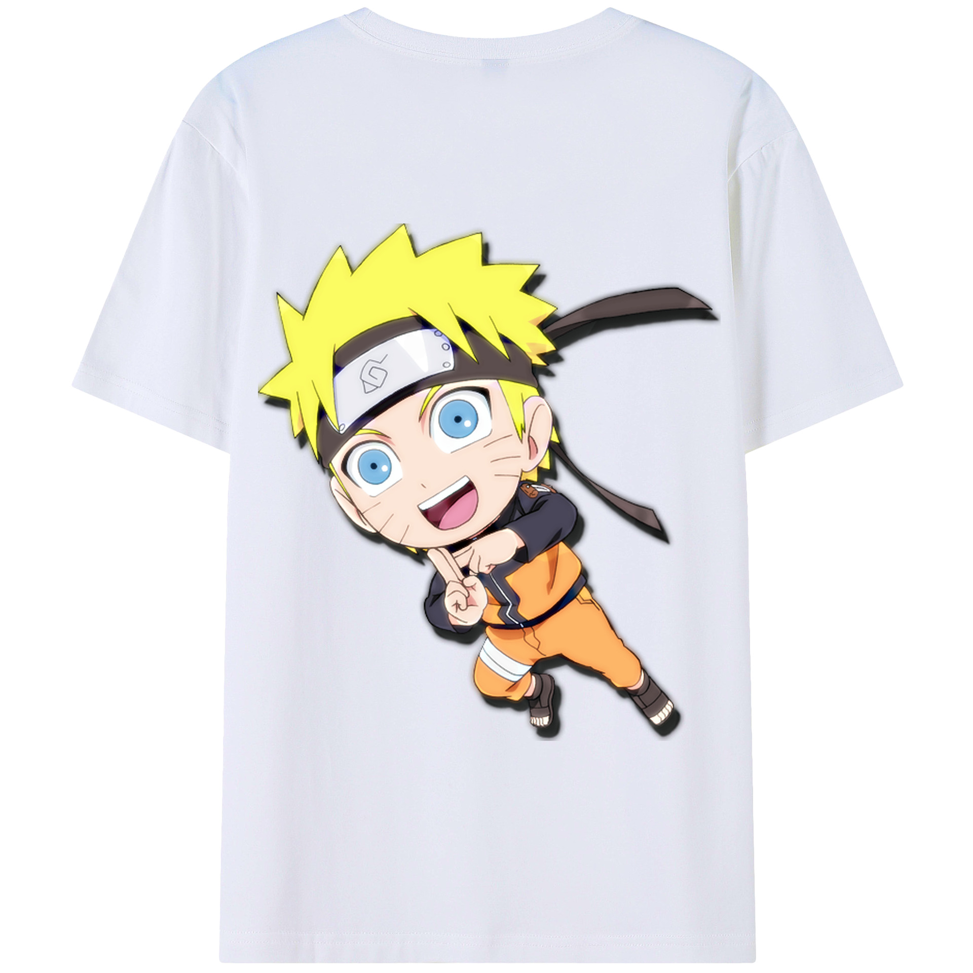 （画像用） NARUTO -ナルト- うずまき ナルト Uzumaki Naruto 綿100％半袖Tシャツ（背面プリント）