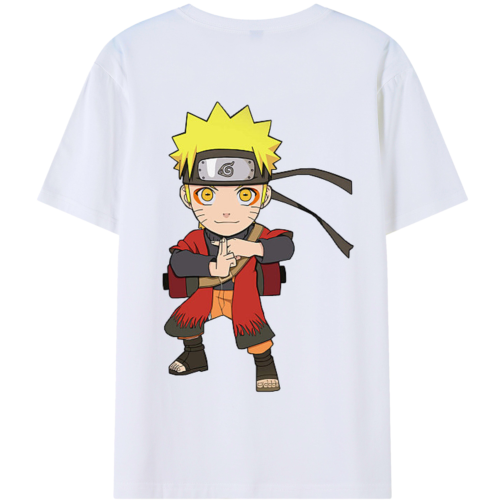 （画像用） NARUTO -ナルト- うずまき ナルト Uzumaki Naruto 綿100％半袖Tシャツ（背面プリント）