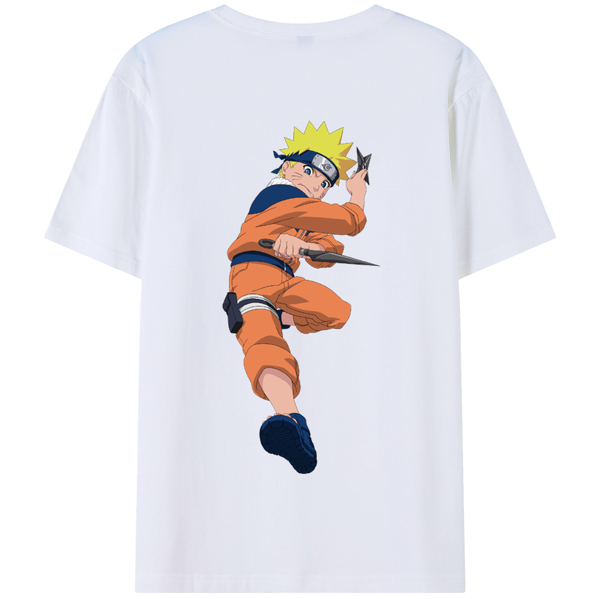 （画像用） NARUTO -ナルト- うずまき ナルト Uzumaki Naruto 綿100％半袖Tシャツ（背面プリント）