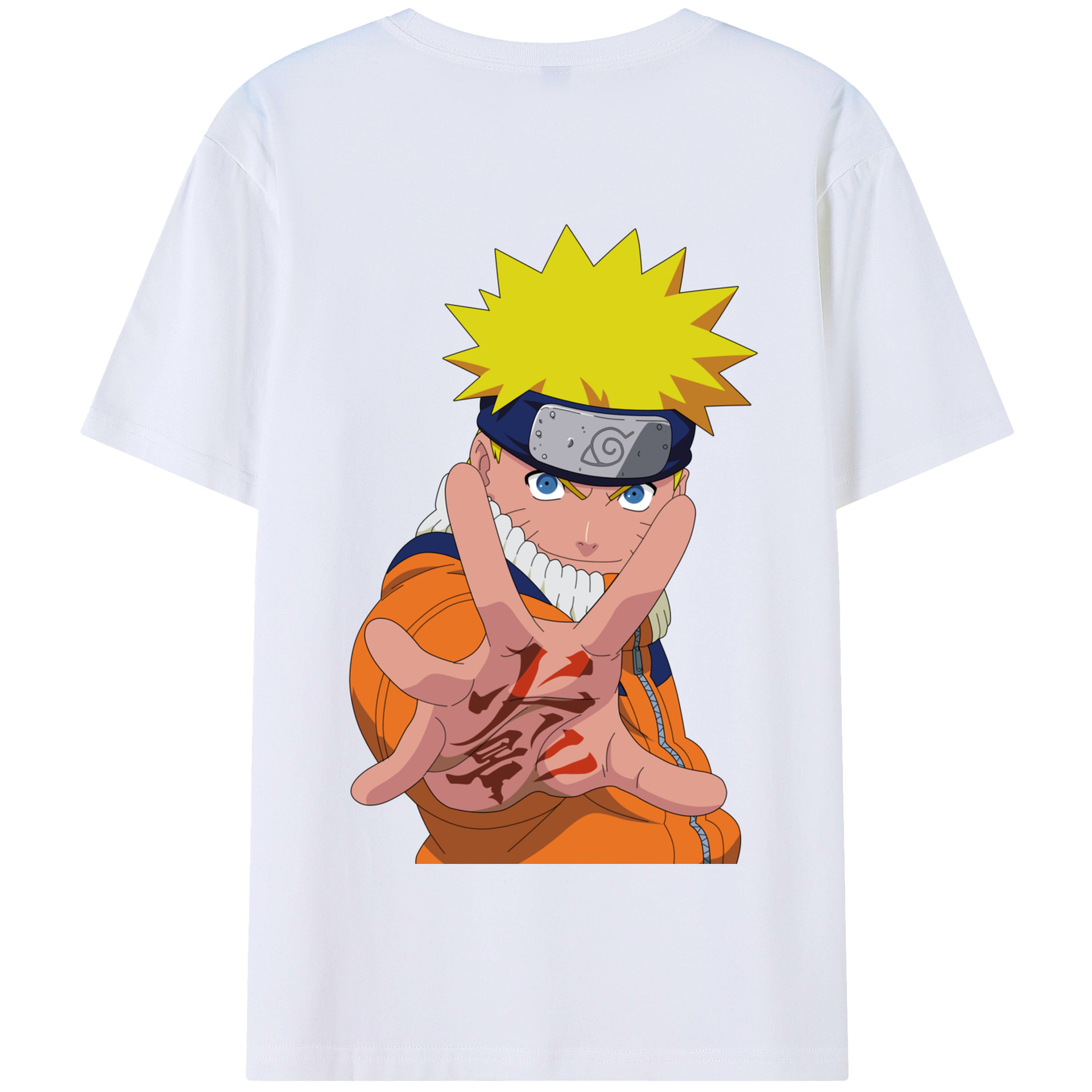（画像用） NARUTO -ナルト- うずまき ナルト Uzumaki Naruto 綿100％半袖Tシャツ（背面プリント）