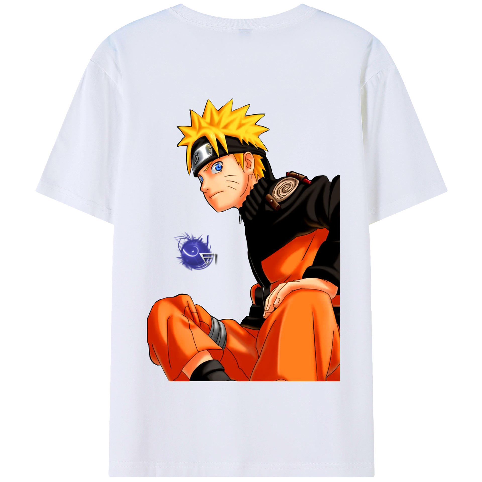 （画像用） NARUTO -ナルト- うずまき ナルト Uzumaki Naruto 綿100％半袖Tシャツ（背面プリント）