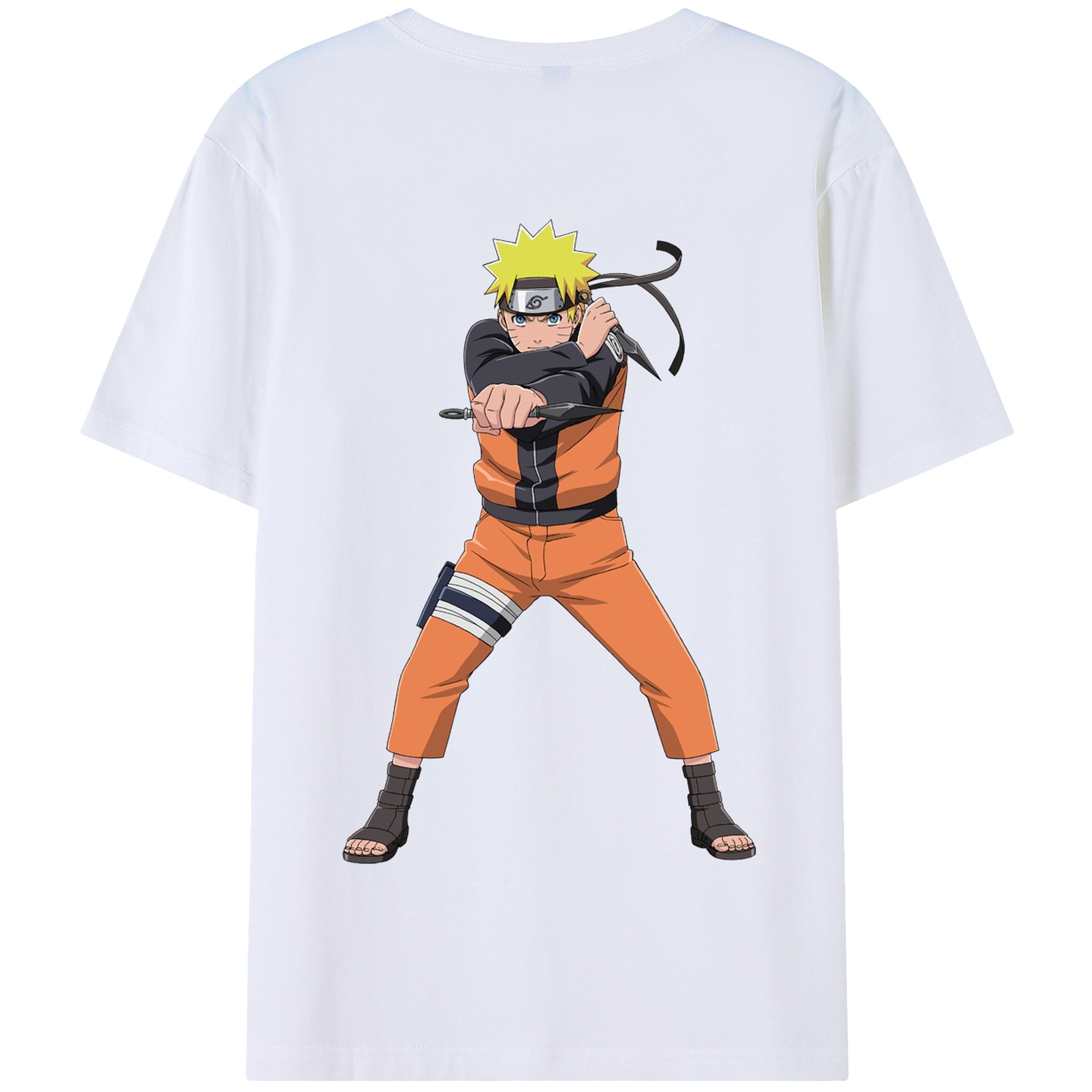 （画像用） NARUTO -ナルト- うずまき ナルト Uzumaki Naruto 綿100％半袖Tシャツ（背面プリント）