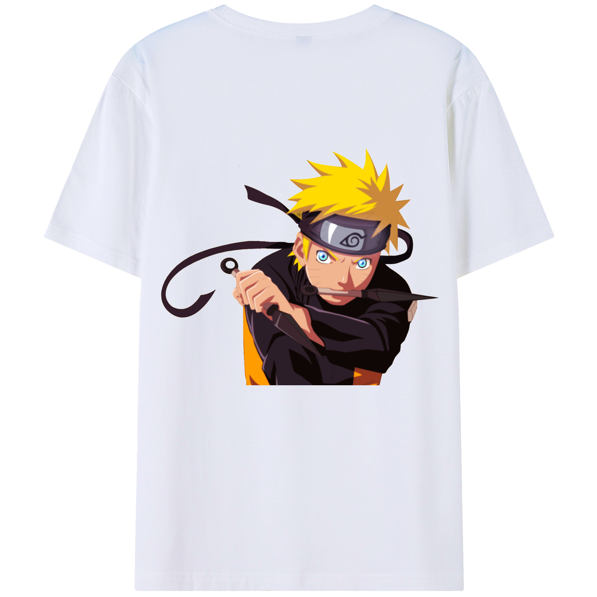 （画像用） NARUTO -ナルト- うずまき ナルト Uzumaki Naruto 綿100％半袖Tシャツ（背面プリント）