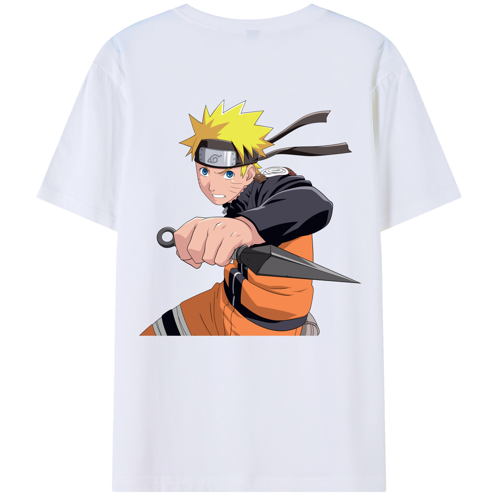 （画像用） NARUTO -ナルト- うずまき ナルト Uzumaki Naruto 綿100％半袖Tシャツ（背面プリント）