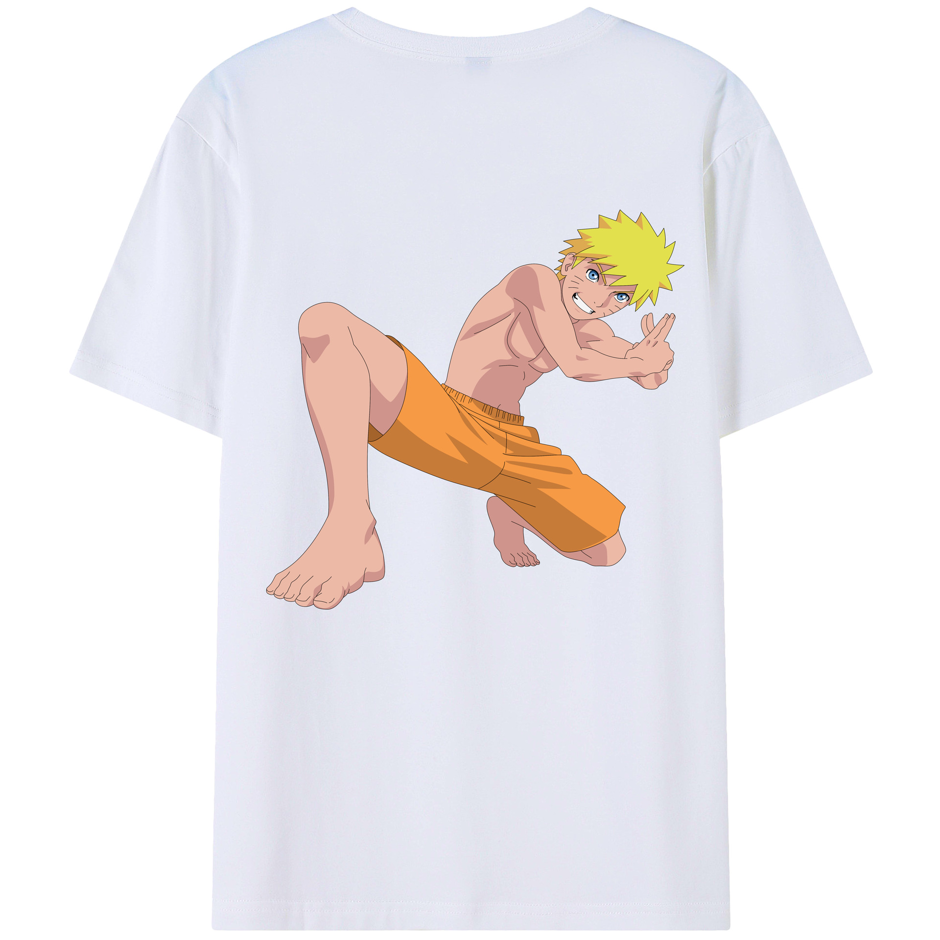 （画像用） NARUTO -ナルト- うずまき ナルト Uzumaki Naruto 綿100％半袖Tシャツ（背面プリント）