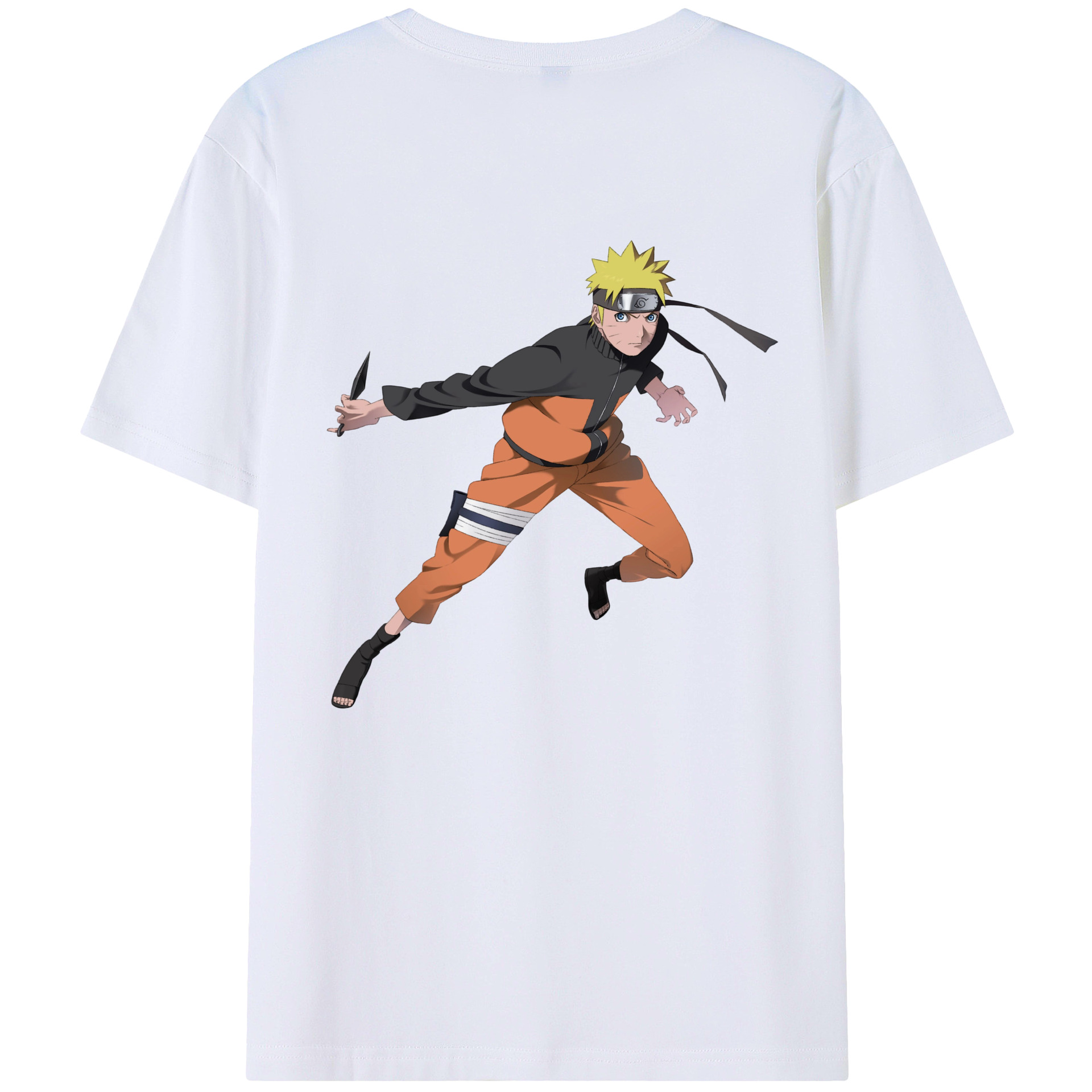 （画像用） NARUTO -ナルト- うずまき ナルト Uzumaki Naruto 綿100％半袖Tシャツ（背面プリント）