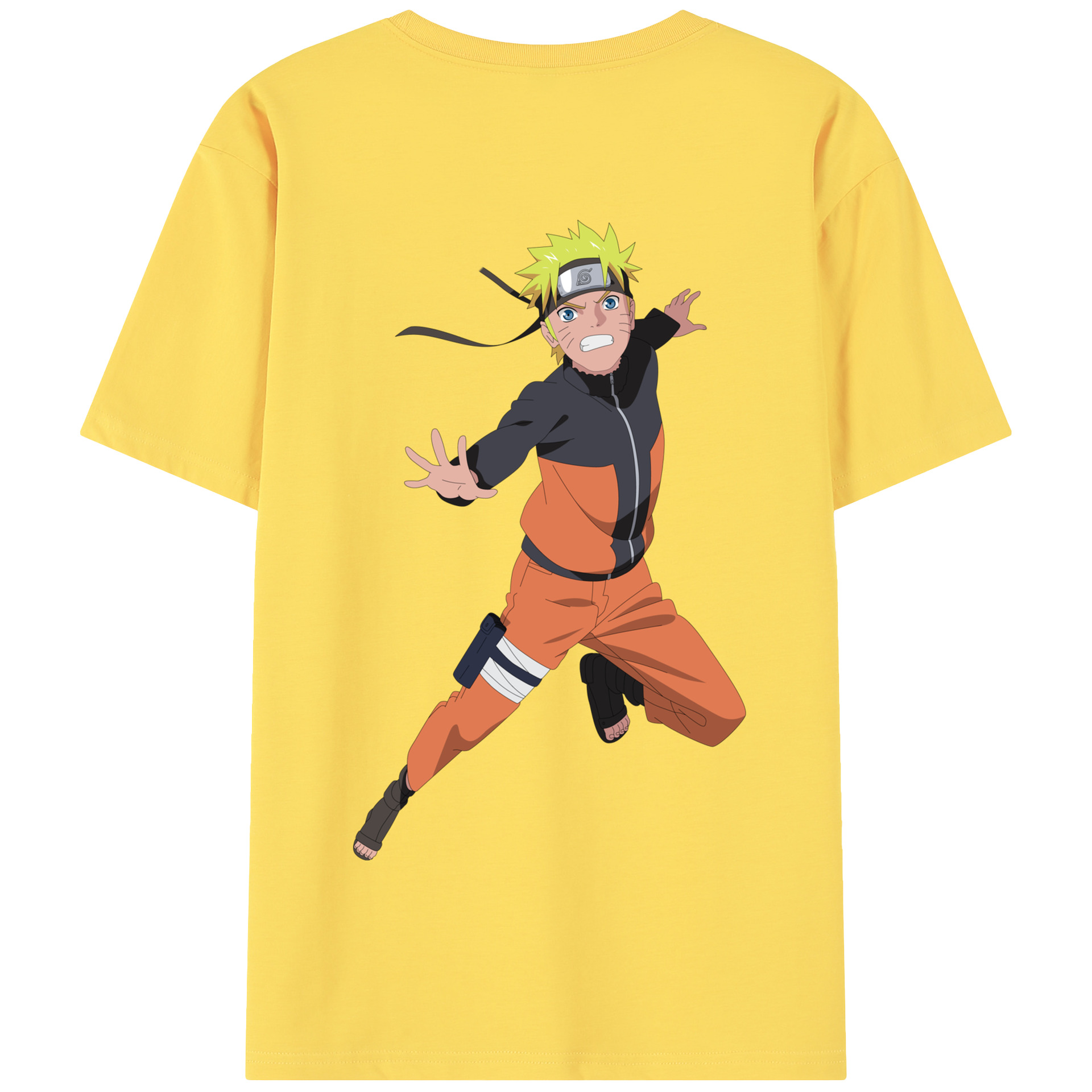 （画像用） NARUTO -ナルト- うずまき ナルト Uzumaki Naruto 綿100％半袖Tシャツ（背面プリント）
