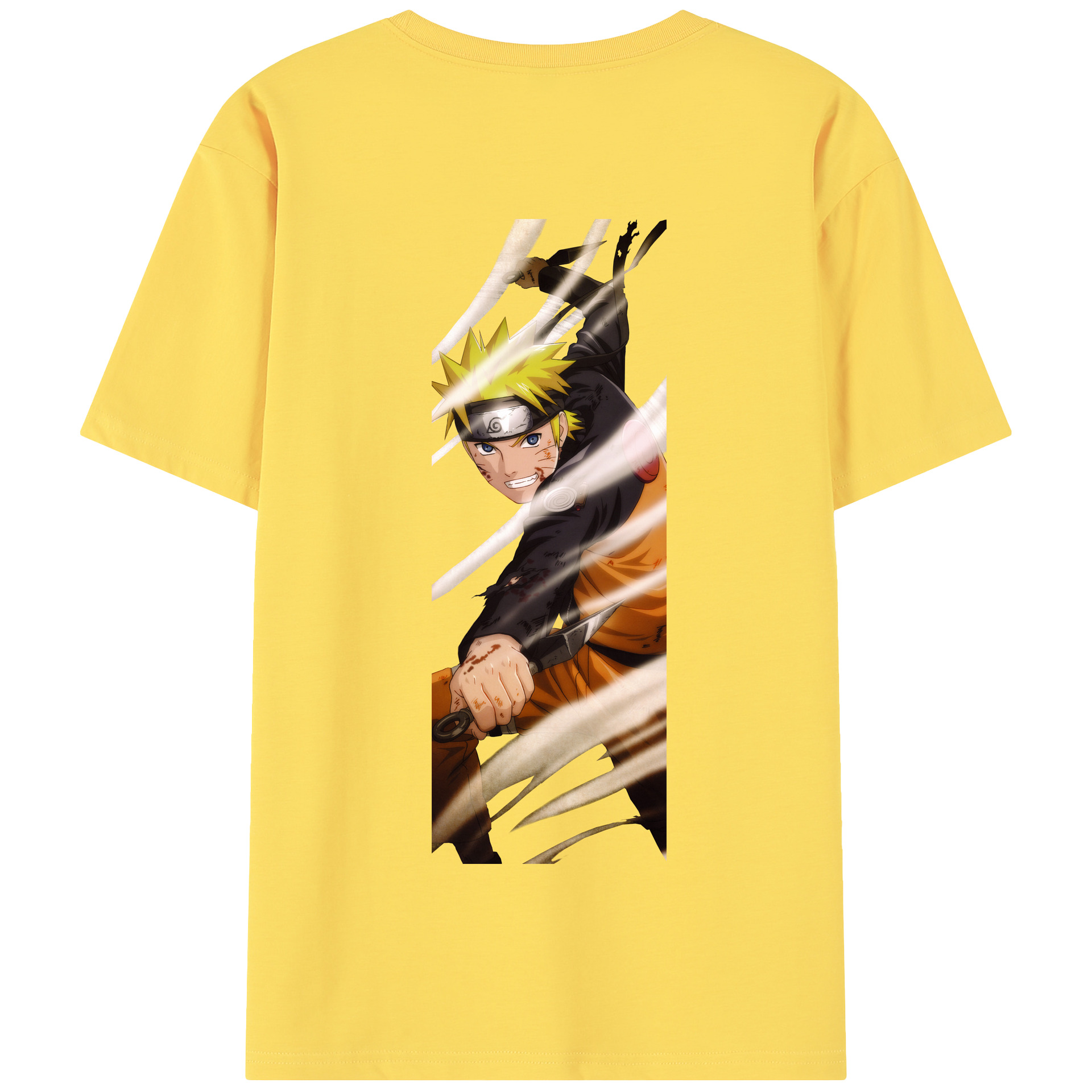 （画像用） NARUTO -ナルト- うずまき ナルト Uzumaki Naruto 綿100％半袖Tシャツ（背面プリント）