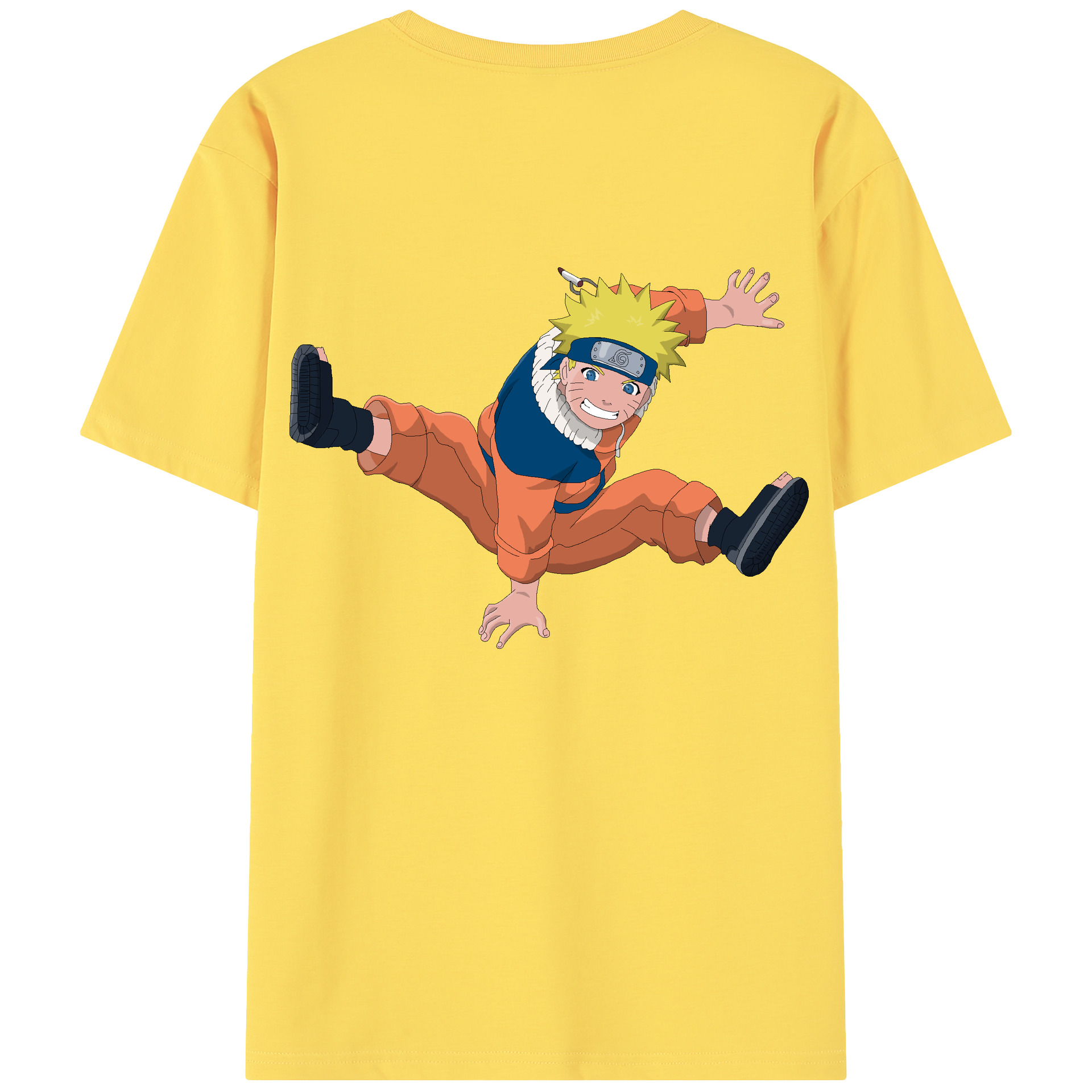 （画像用） NARUTO -ナルト- うずまき ナルト Uzumaki Naruto 綿100％半袖Tシャツ（背面プリント）