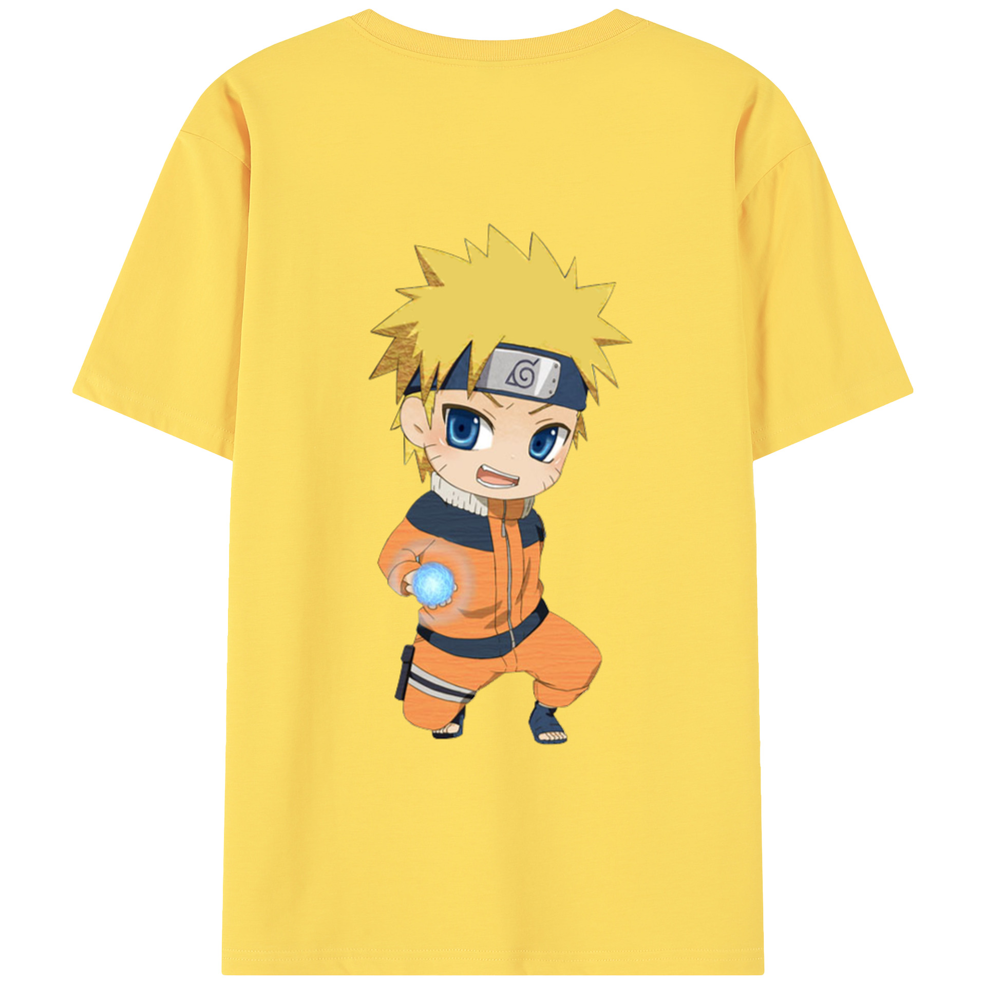 （画像用） NARUTO -ナルト- うずまき ナルト Uzumaki Naruto 綿100％半袖Tシャツ（背面プリント）