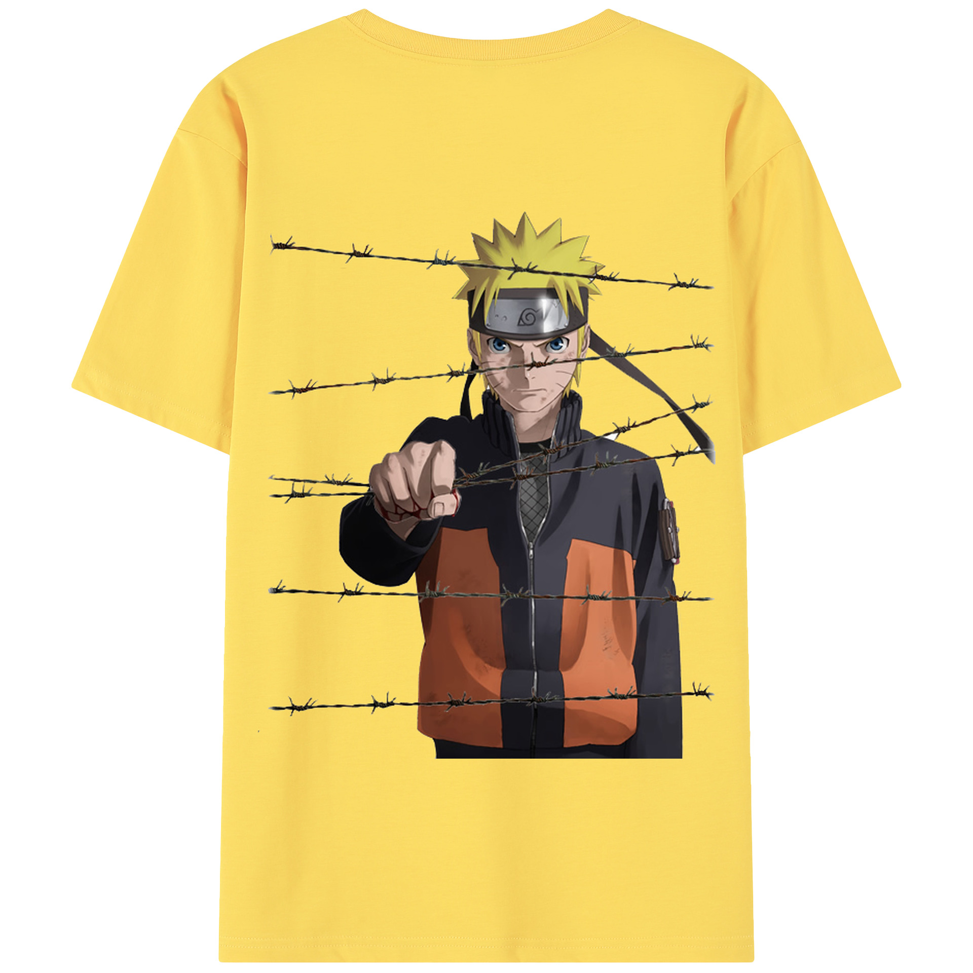 （画像用） NARUTO -ナルト- うずまき ナルト Uzumaki Naruto 綿100％半袖Tシャツ（背面プリント）