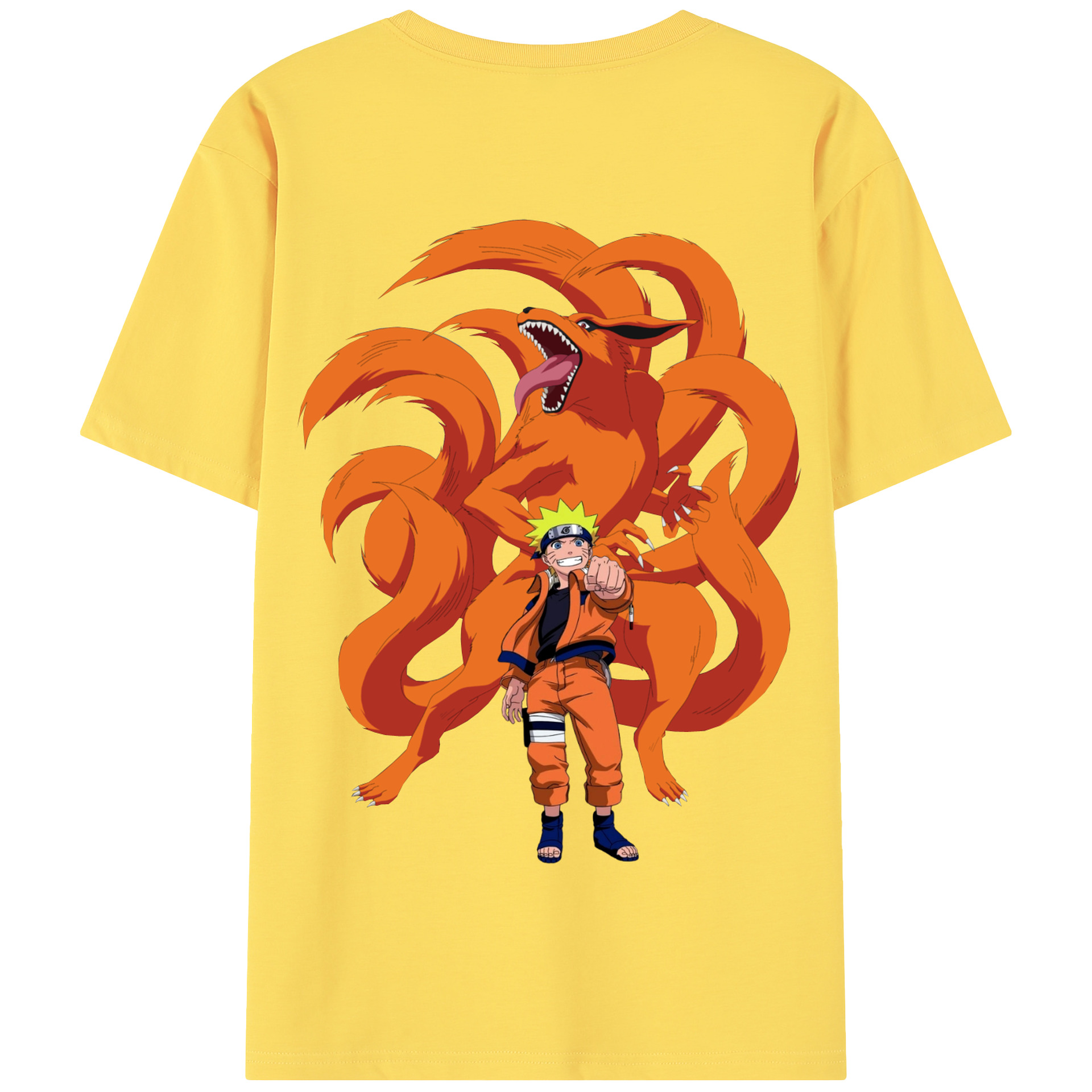 （画像用） NARUTO -ナルト- うずまき ナルト Uzumaki Naruto 綿100％半袖Tシャツ（背面プリント）