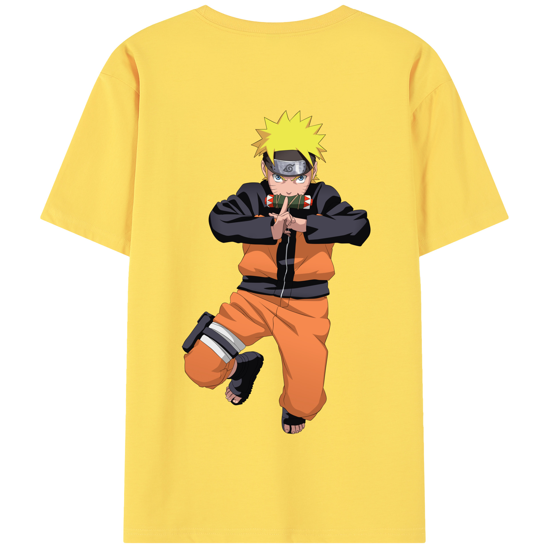 （画像用） NARUTO -ナルト- うずまき ナルト Uzumaki Naruto 綿100％半袖Tシャツ（背面プリント）