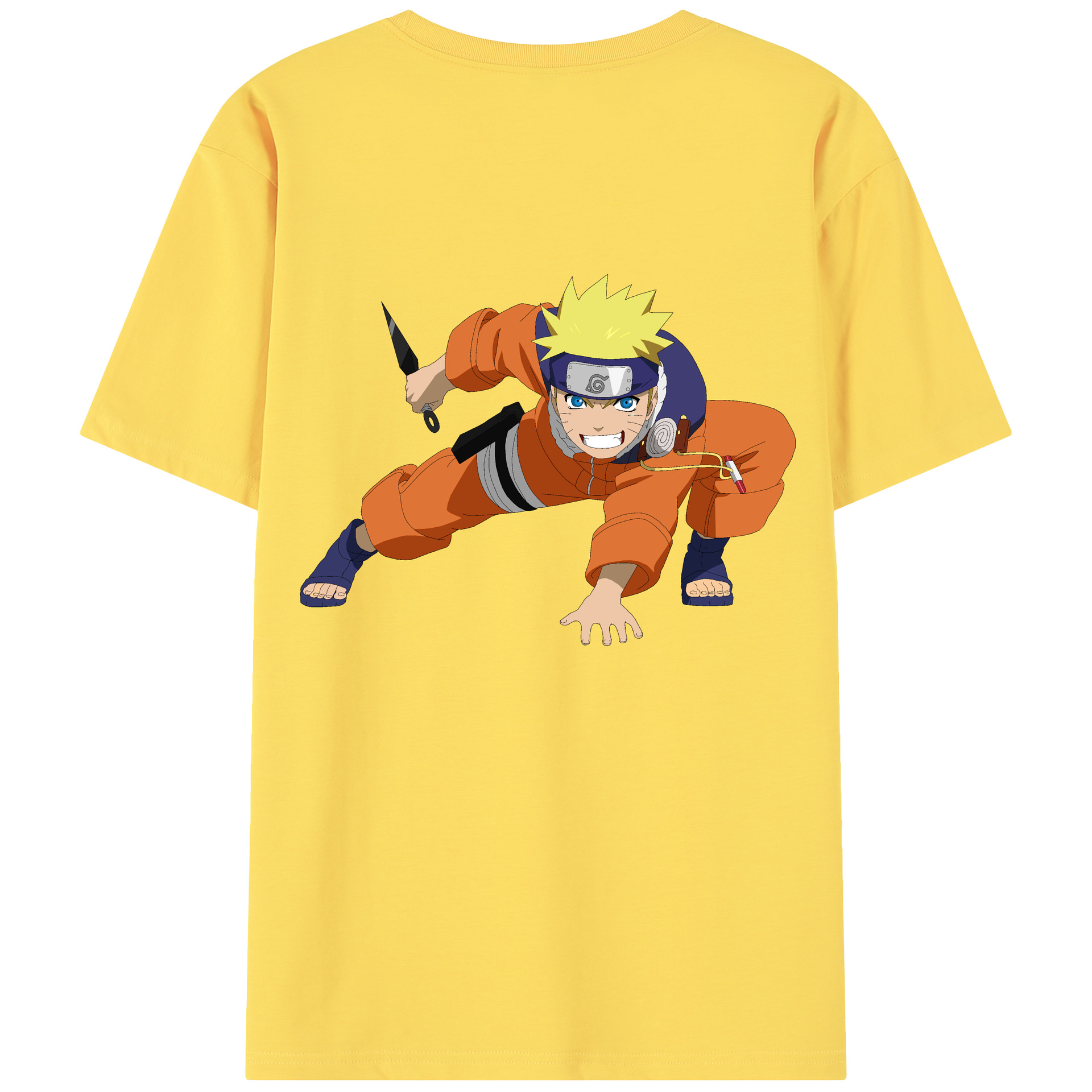 （画像用） NARUTO -ナルト- うずまき ナルト Uzumaki Naruto 綿100％半袖Tシャツ（背面プリント）