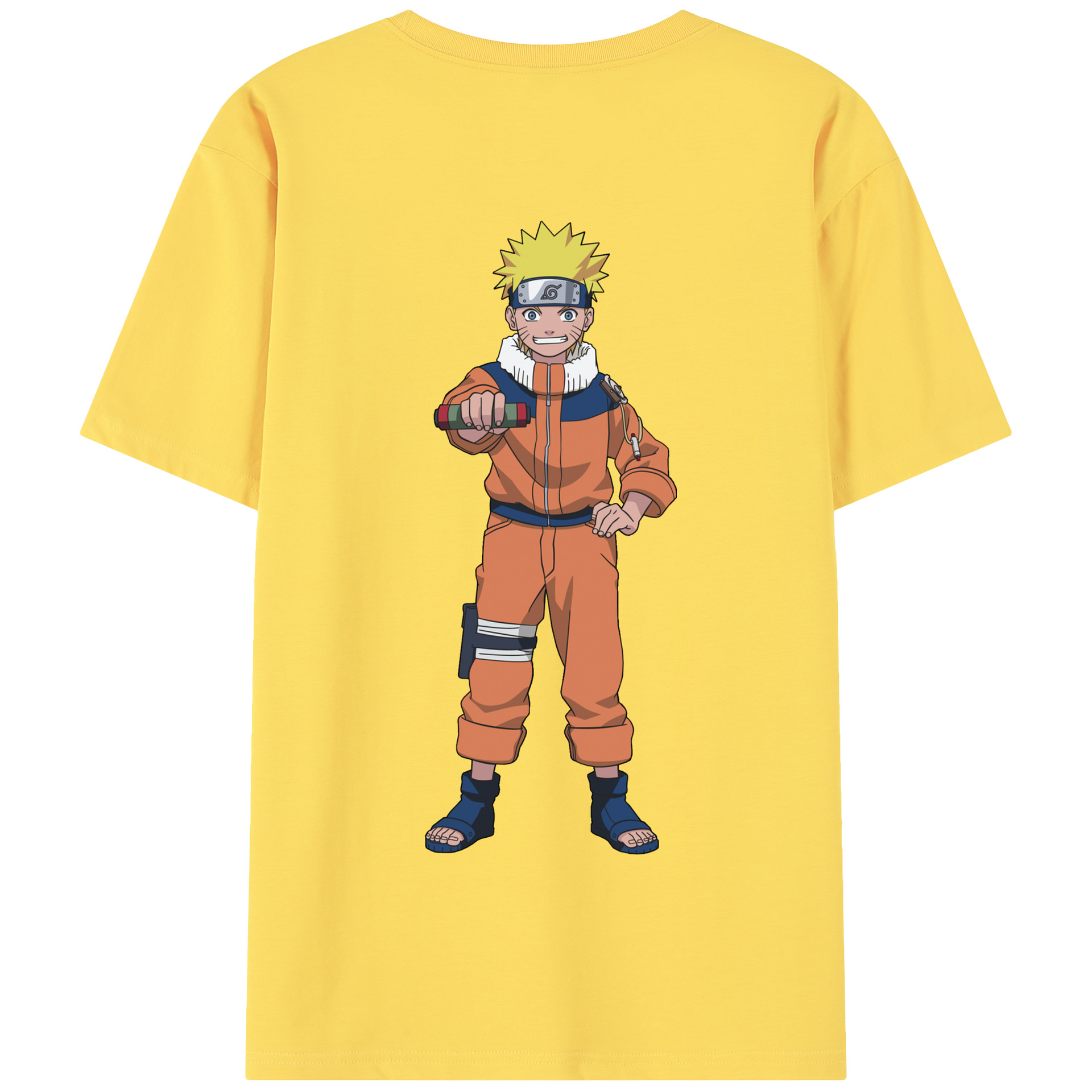 （画像用） NARUTO -ナルト- うずまき ナルト Uzumaki Naruto 綿100％半袖Tシャツ（背面プリント）