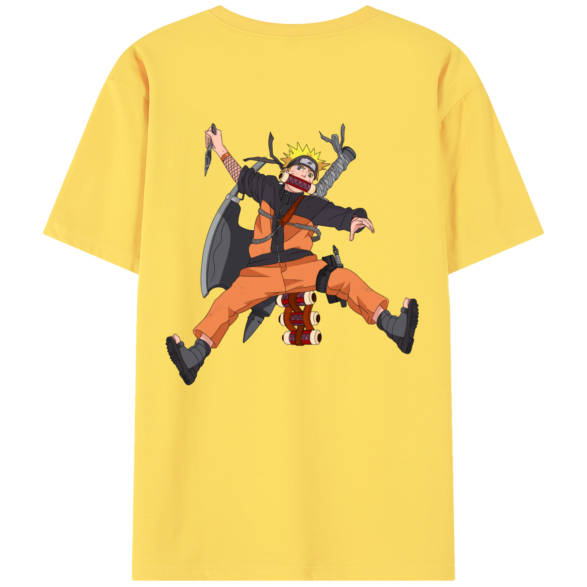 （画像用） NARUTO -ナルト- うずまき ナルト Uzumaki Naruto 綿100％半袖Tシャツ（背面プリント）