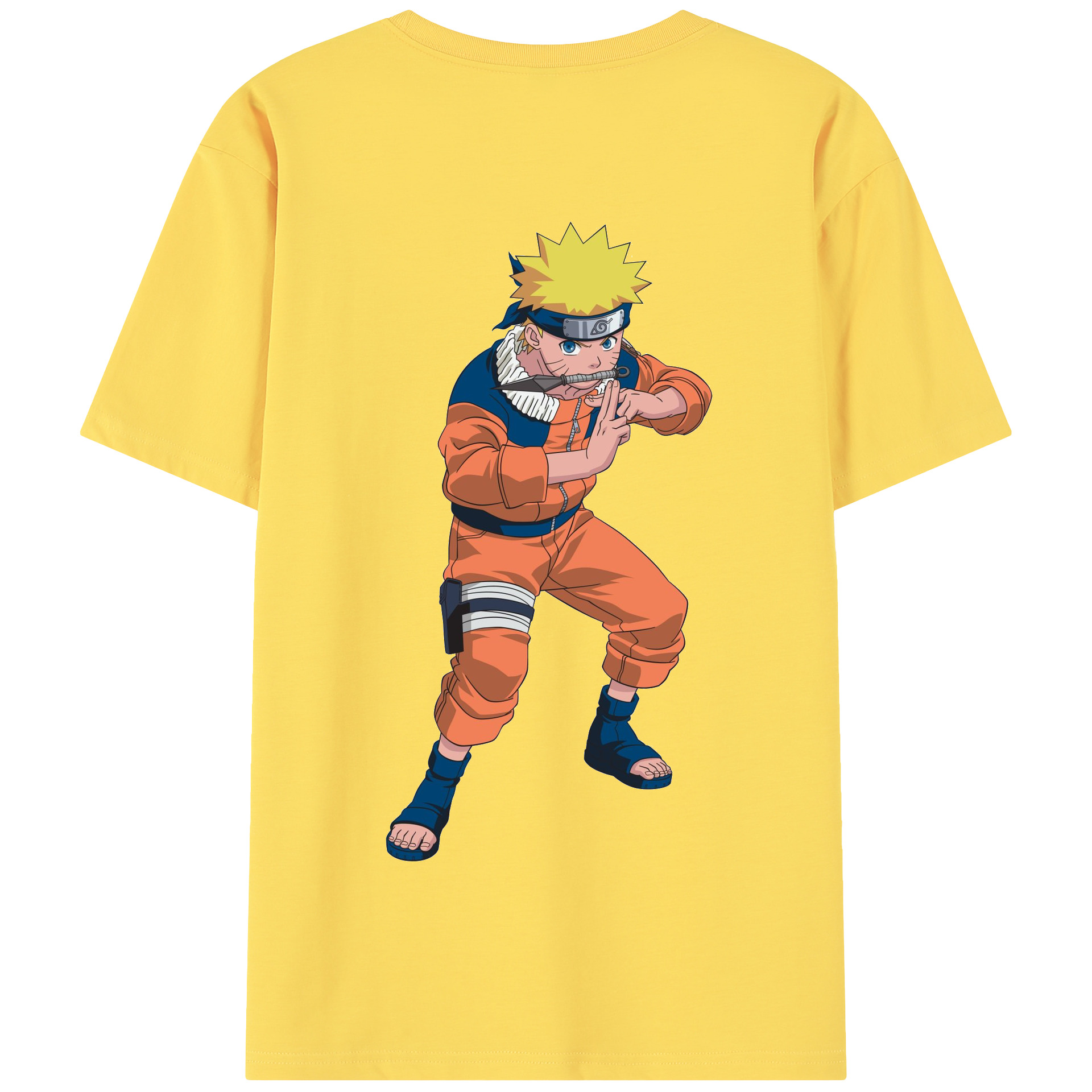 （画像用） NARUTO -ナルト- うずまき ナルト Uzumaki Naruto 綿100％半袖Tシャツ（背面プリント）