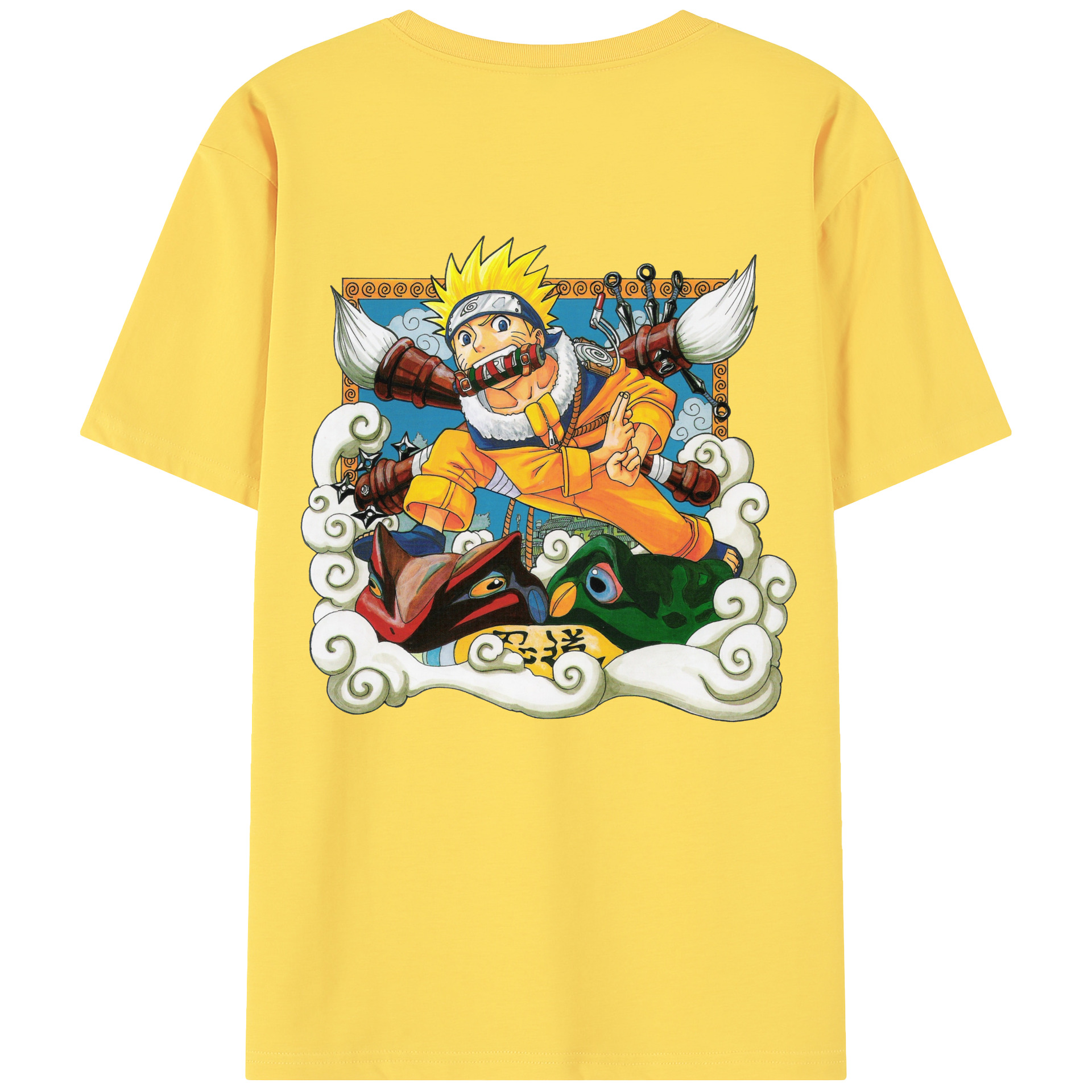 （画像用） NARUTO -ナルト- うずまき ナルト Uzumaki Naruto 綿100％半袖Tシャツ（背面プリント）