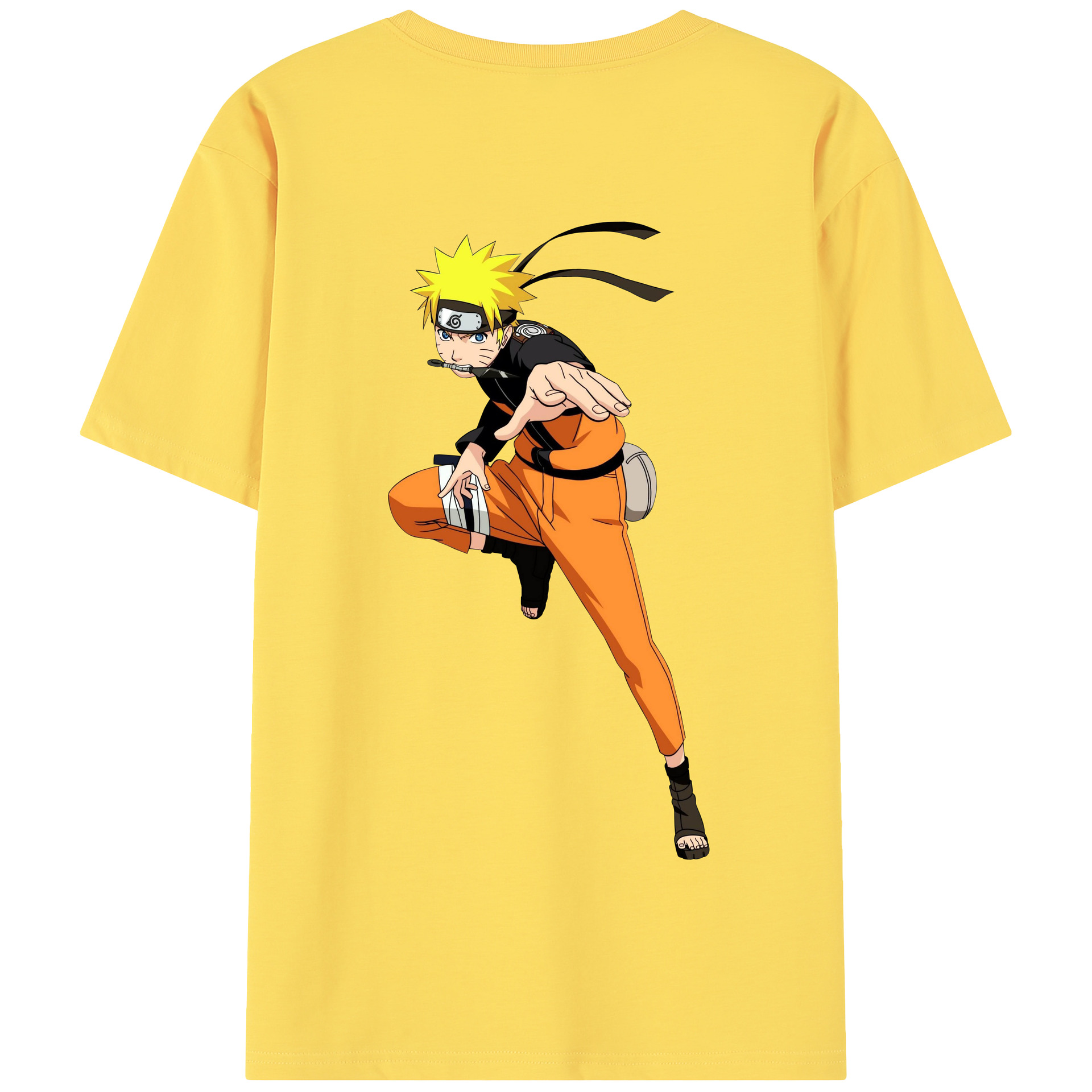 （画像用） NARUTO -ナルト- うずまき ナルト Uzumaki Naruto 綿100％半袖Tシャツ（背面プリント）