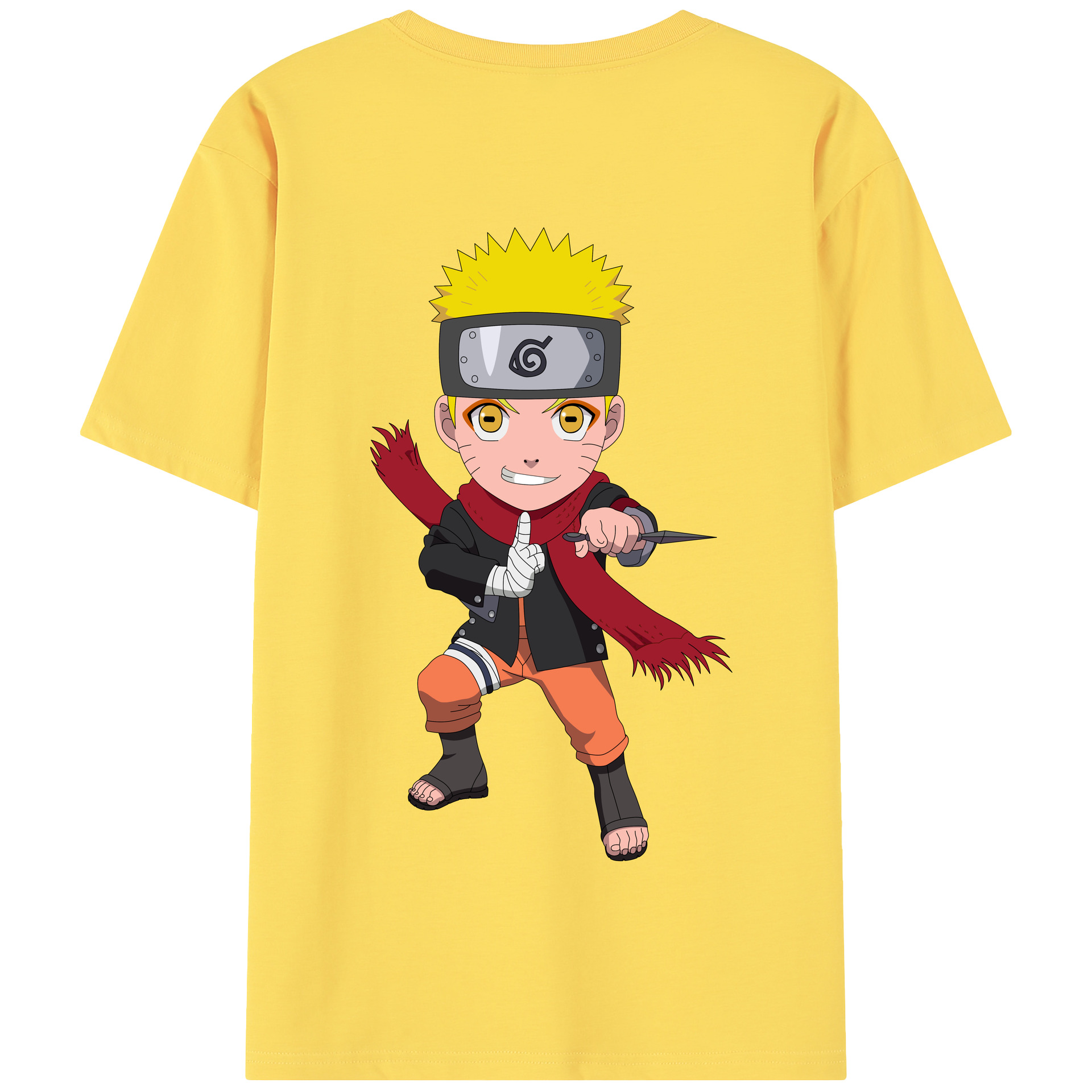 （画像用） NARUTO -ナルト- うずまき ナルト Uzumaki Naruto 綿100％半袖Tシャツ（背面プリント）