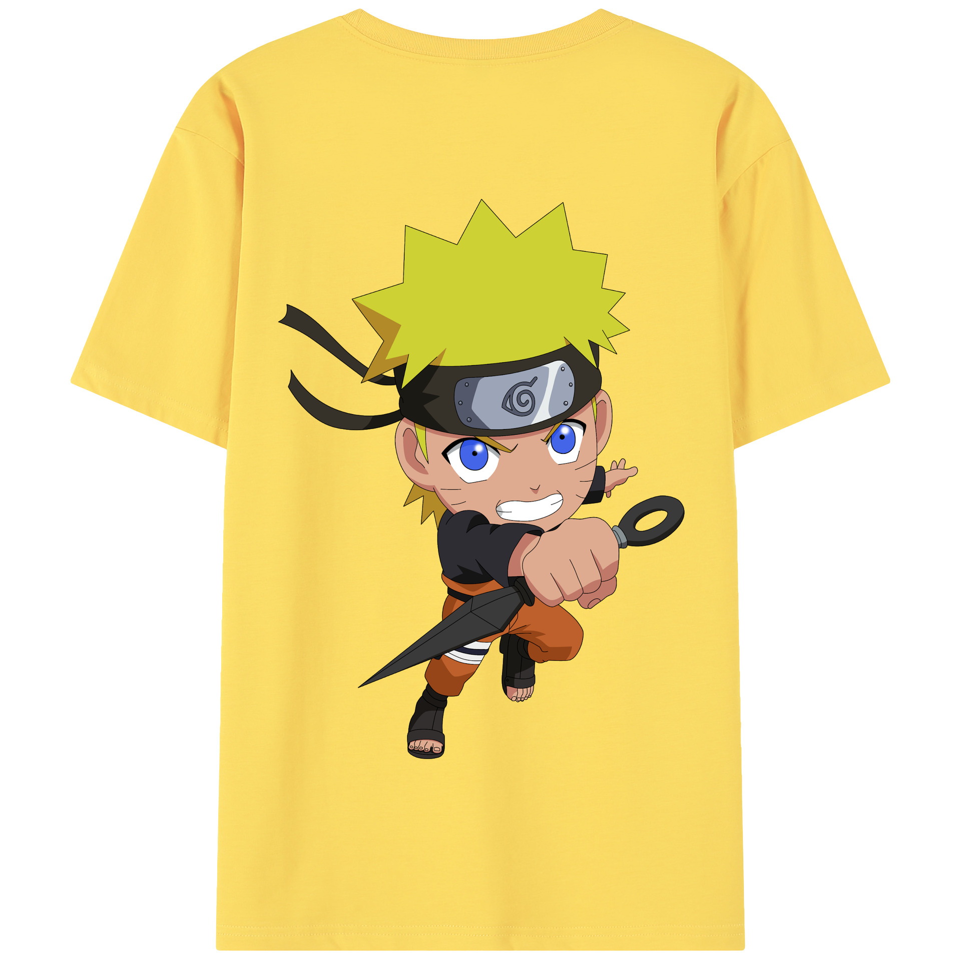 （画像用） NARUTO -ナルト- うずまき ナルト Uzumaki Naruto 綿100％半袖Tシャツ（背面プリント）