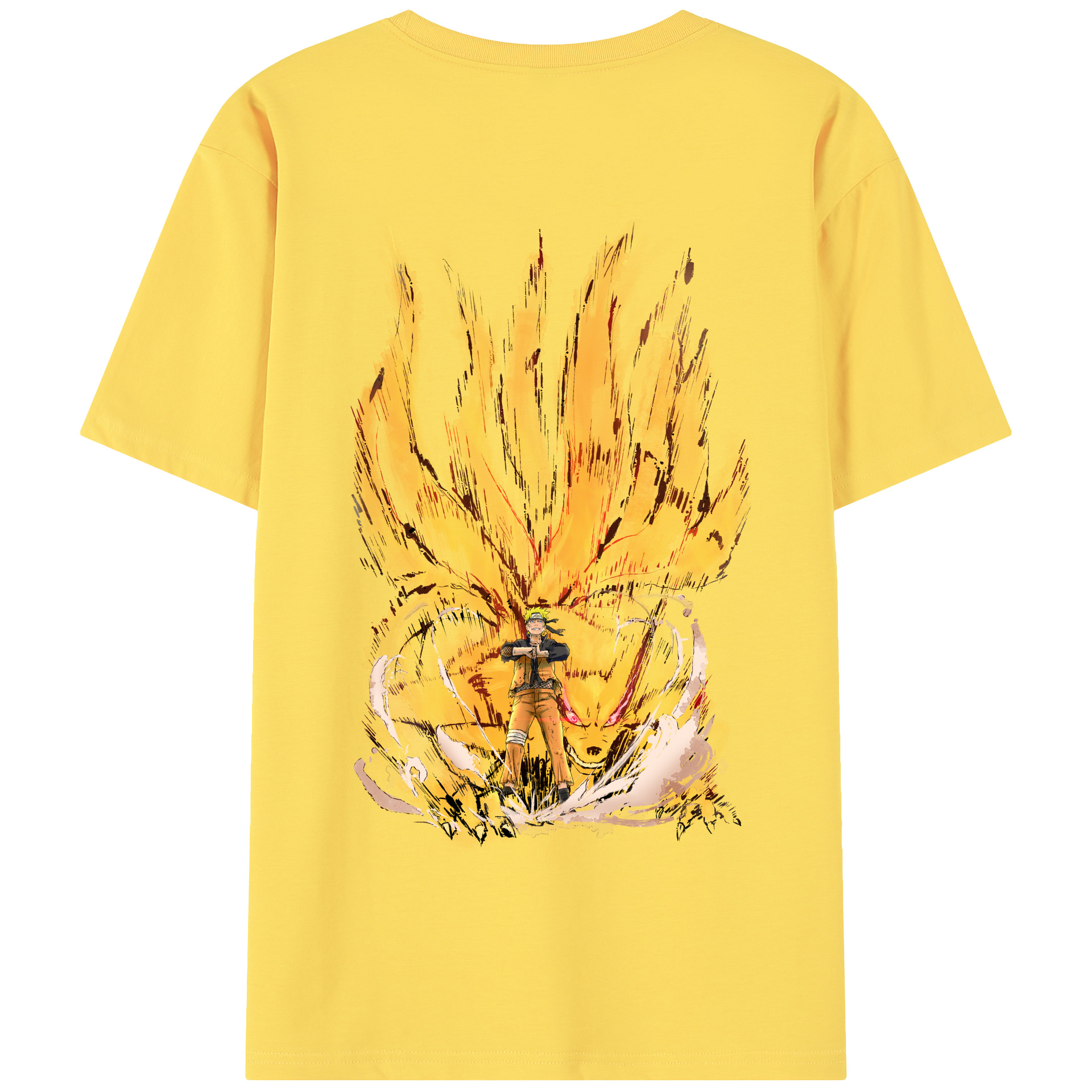 （画像用） NARUTO -ナルト- うずまき ナルト Uzumaki Naruto 綿100％半袖Tシャツ（背面プリント）