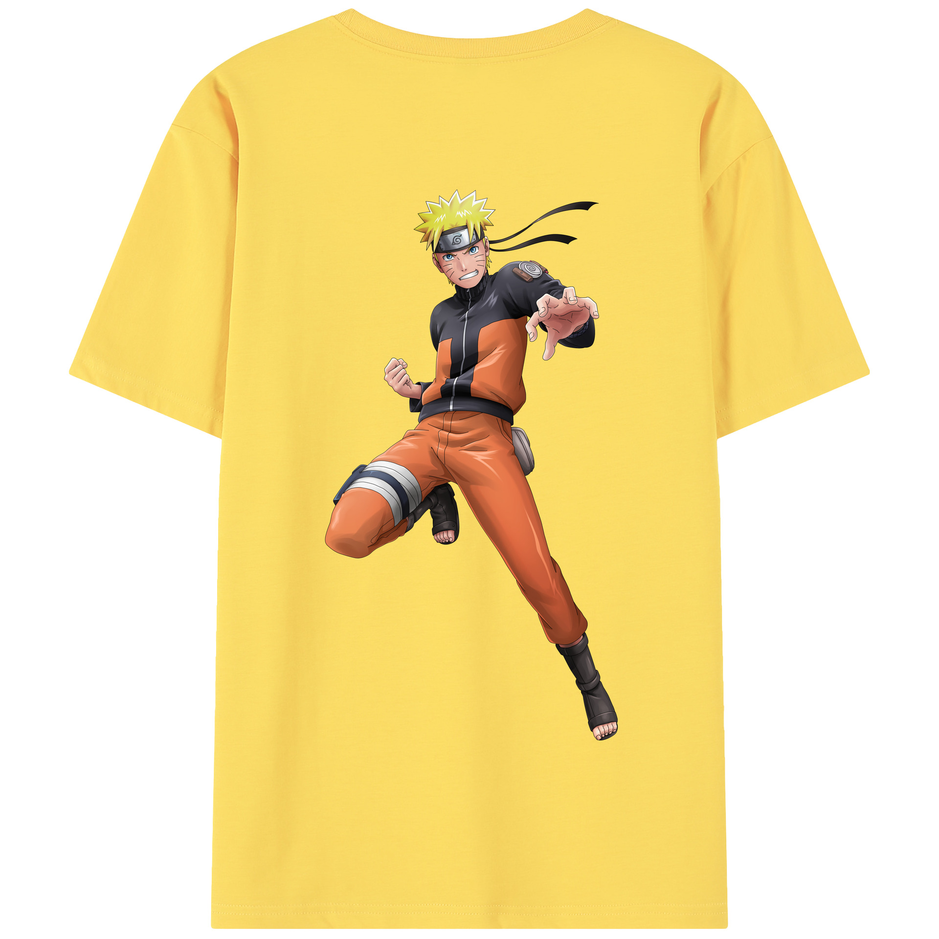 （画像用） NARUTO -ナルト- うずまき ナルト Uzumaki Naruto 綿100％半袖Tシャツ（背面プリント）