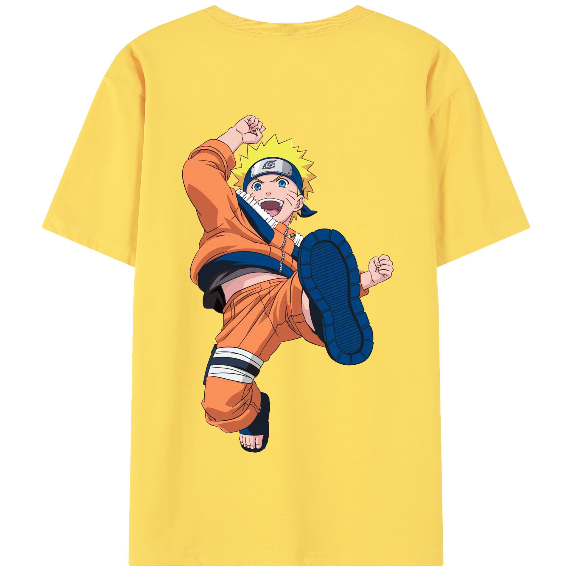 （画像用） NARUTO -ナルト- うずまき ナルト Uzumaki Naruto 綿100％半袖Tシャツ（背面プリント）